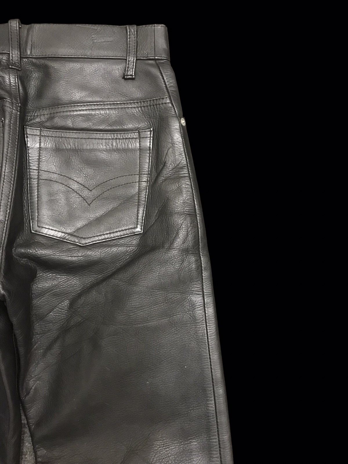 Genuine Leather 💥BIKER LEATHER PANT💥HUMAN BEING JAPAN LEATHER PANT F312 Size US 27 - 8 Thumbnail