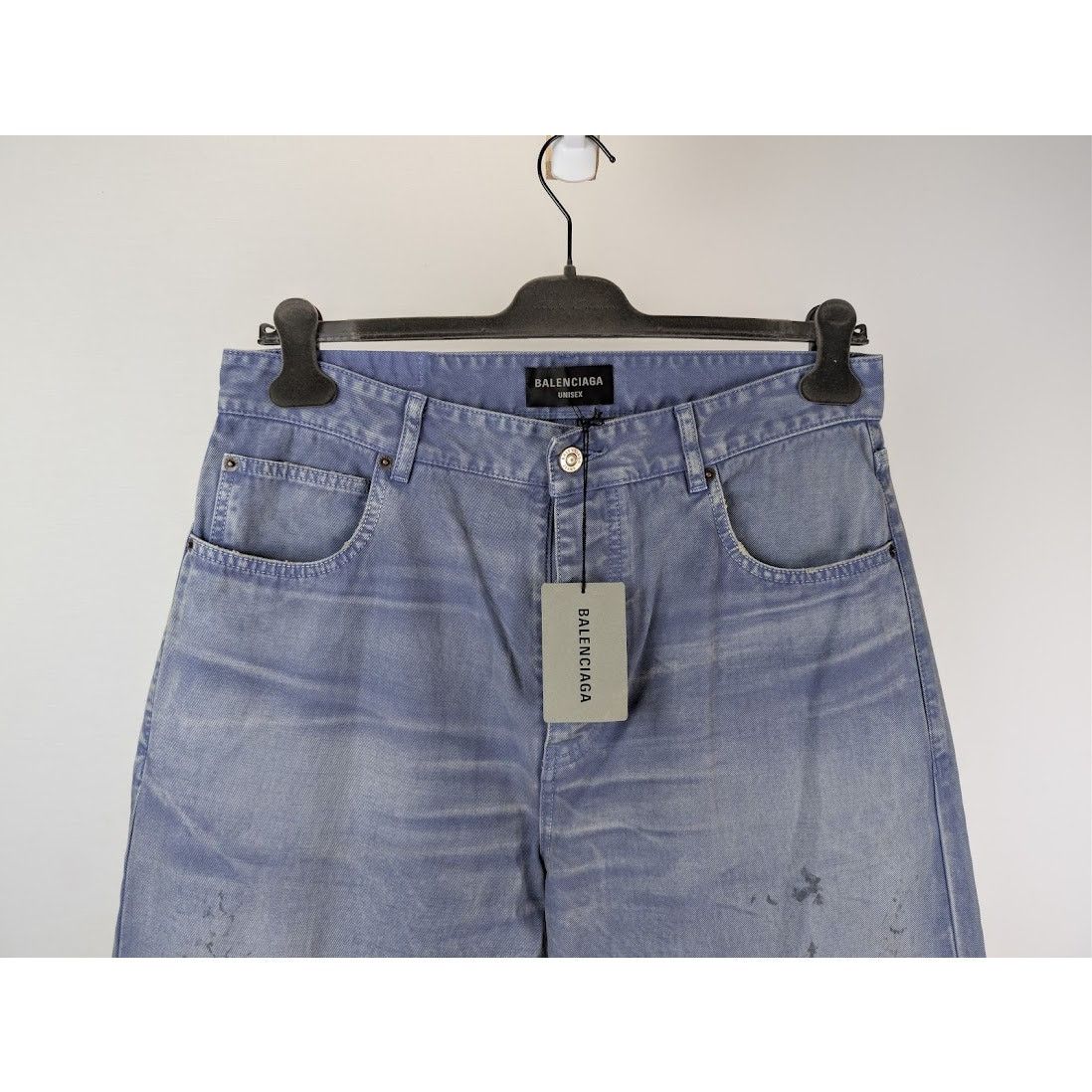 Balenciaga o1rshd1 Unisex Loose fit Jeans in Workwear Purple Size US 32 / EU 48 - 3 Thumbnail