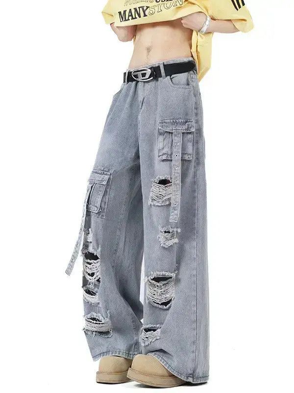 Japanese Brand Retro loose micro flared pocket straight leg jeans Size US 32 / EU 48 - 1 Thumbnail