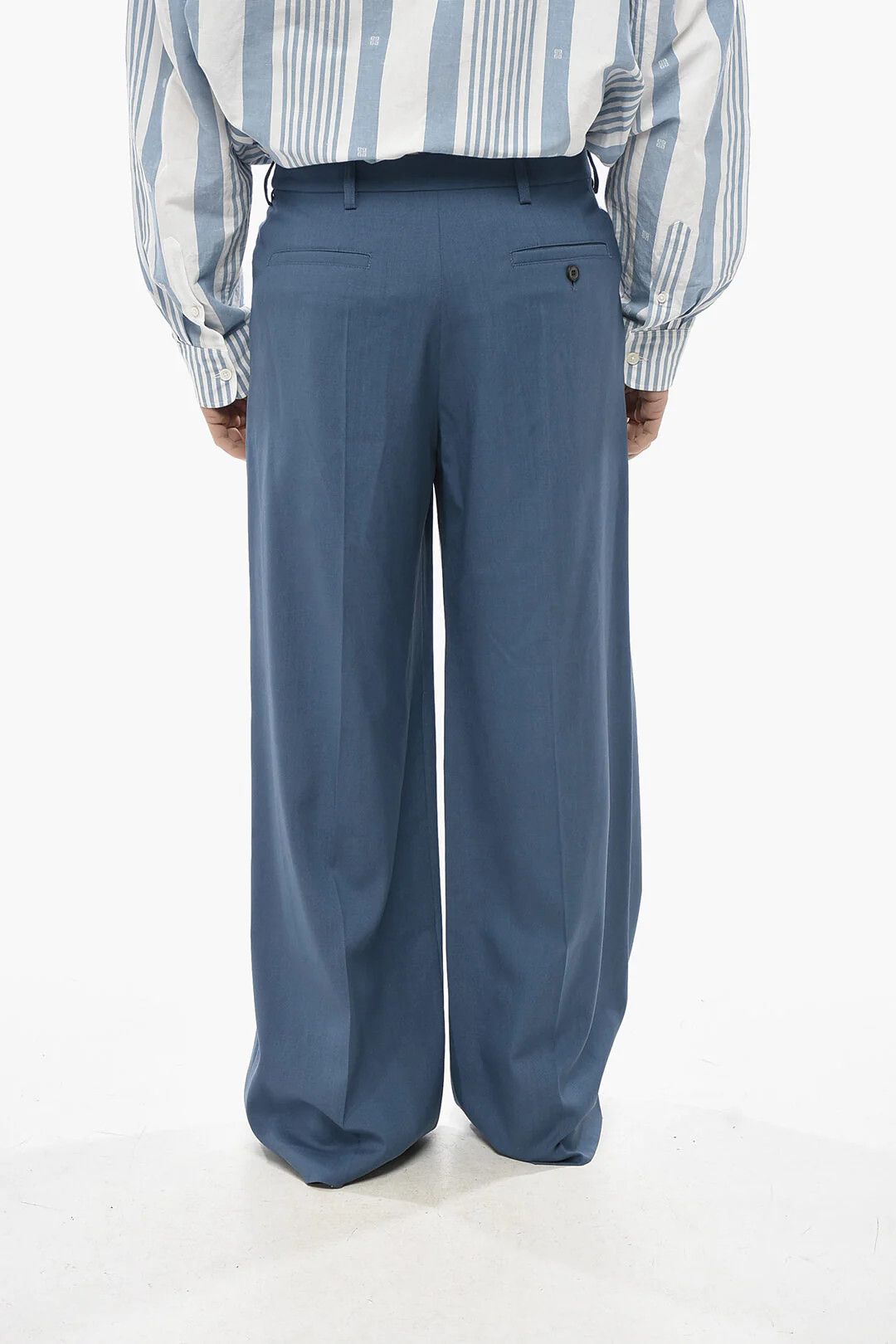 Marni og1mm0326 Mohair-Blend Pant in Light Blue Size US 34 / EU 50 - 2 Thumbnail