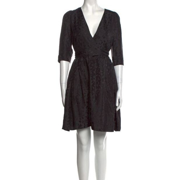 See by Chloe See By Chloe Black Silk Sash-Tie Printed Dress Size S / US 4 / IT 40 - 1 Thumbnail