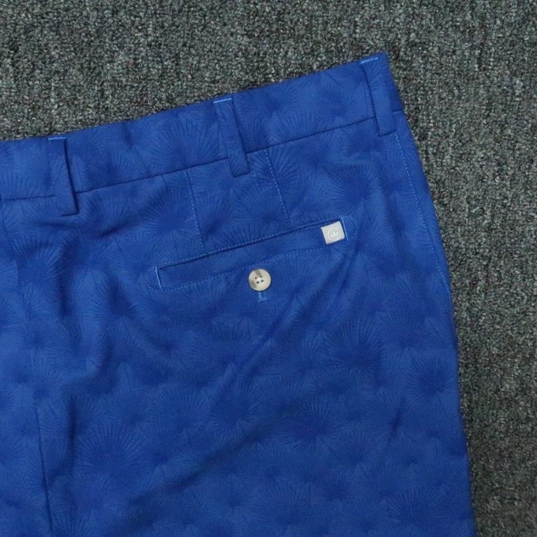 Peter Millar Peter Millar Shorts Mens 40 Blue Carrboro Fan Palm Chino Performance Twill Floral Breathable Lightweight Pockets Size US 40 / EU 56 - 5 Thumbnail