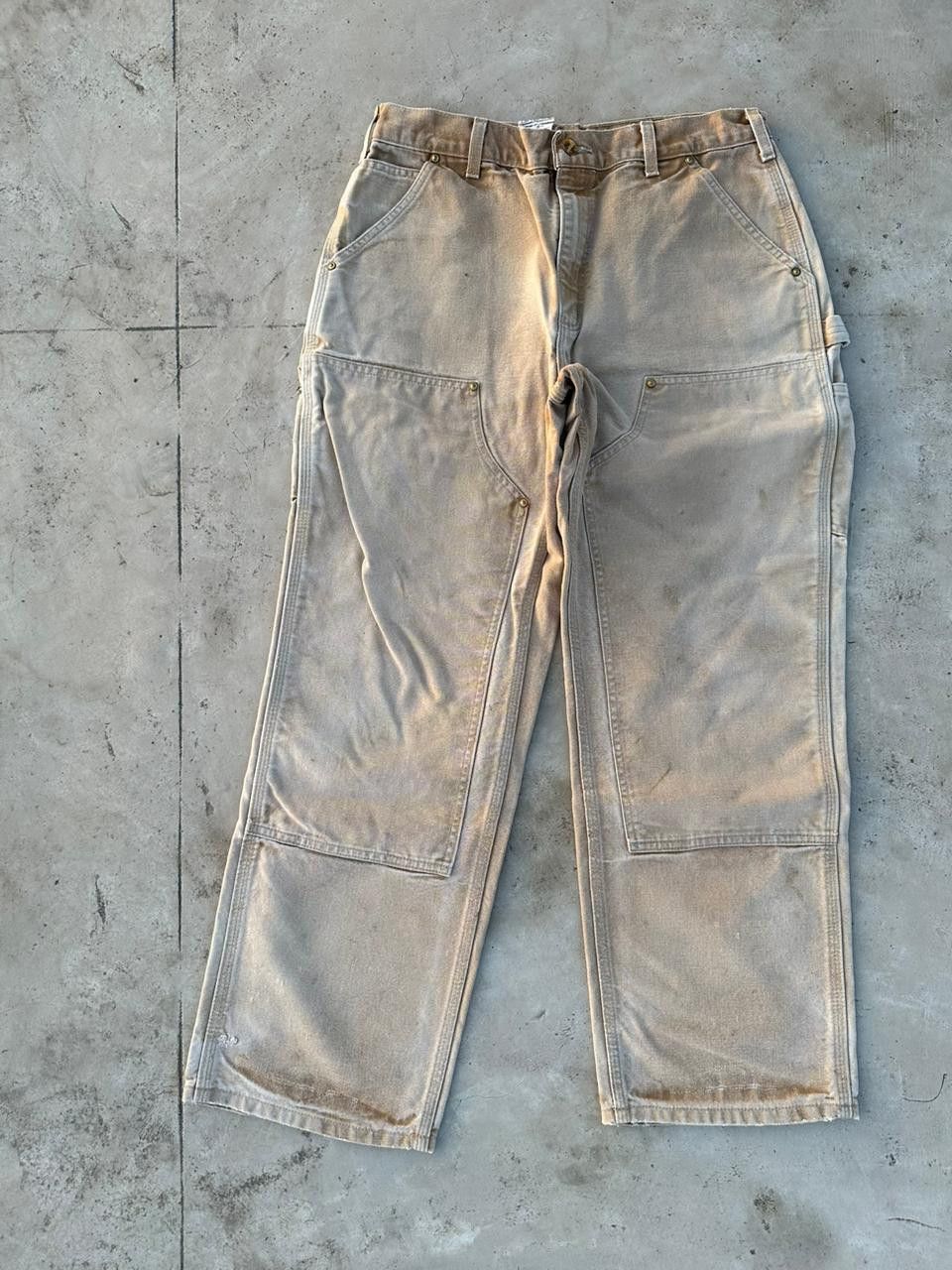 image of Carhartt Double Knee Workwear Pants B01 Brn in Tan, Men's (Size 32)