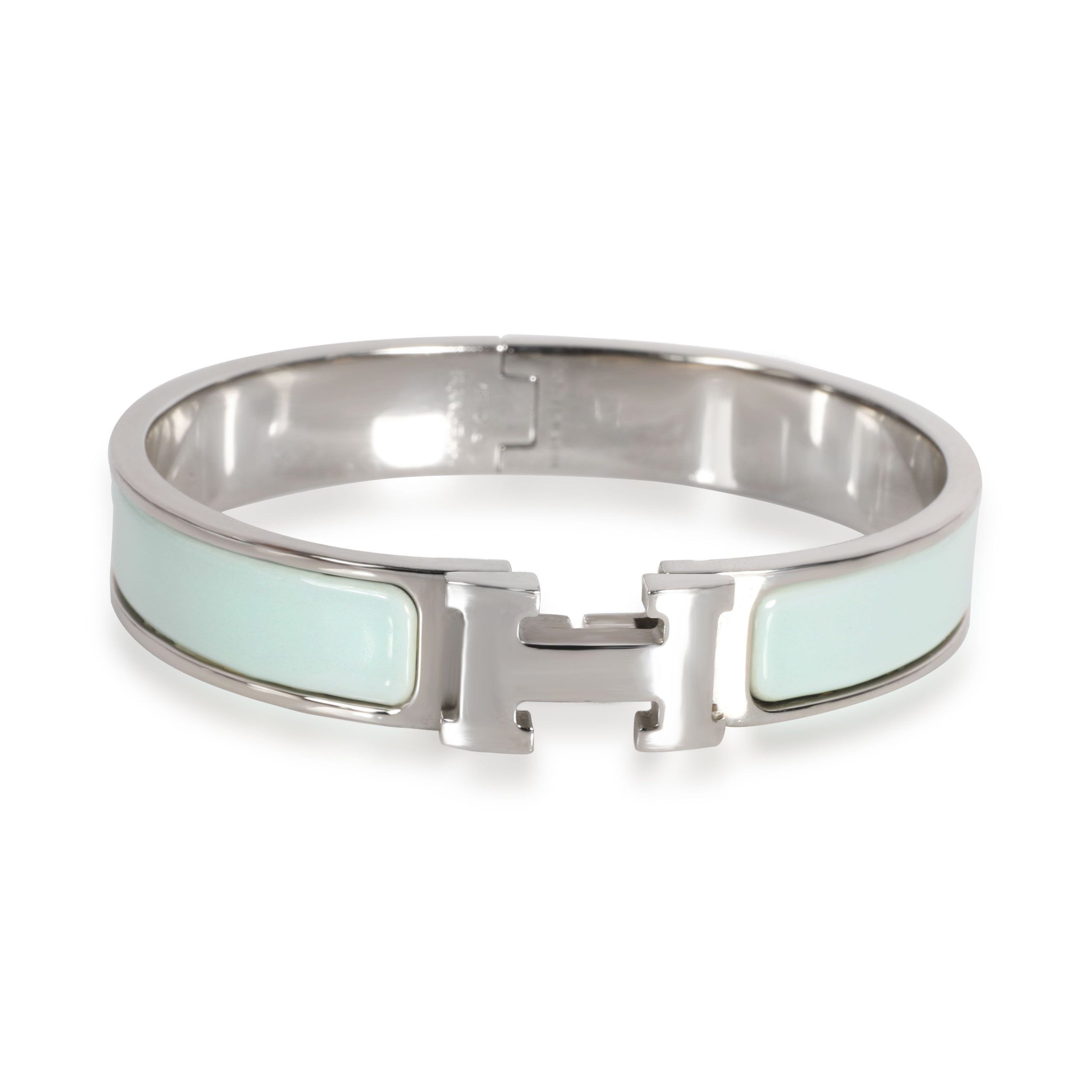 Hermès H Clic Light Blue Enamel Bracelet Narrow