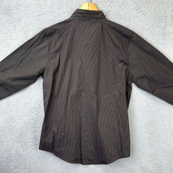 Harley Davidson Harley-Davidson Button-Up Shirt Mens Large Dark Brown Striped Flap Pockets Cotton Polyester Breathable Long Sleeve Vintage? No Size US L / EU 52-54 / 3 - 2 Thumbnail