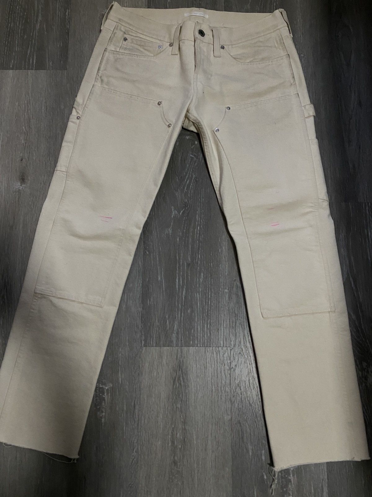 Helmut Lang Cream Helmut Lang mid raise carpenter jeans. Size 31" - 2 Thumbnail