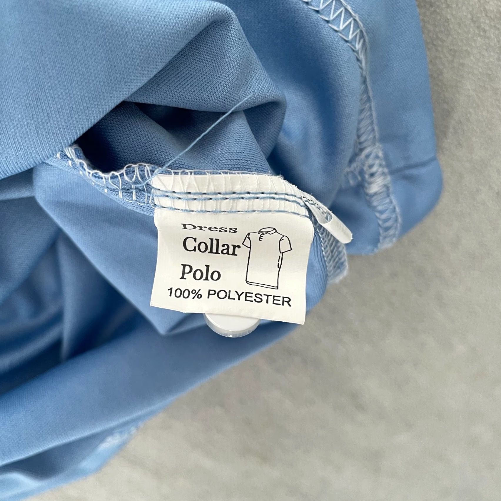 CO Collars & Co Shirt Polo Short Sleeve Blue Mens XL Collar Dress Shirt Outfit Adult Regular Size 46R - 5 Thumbnail