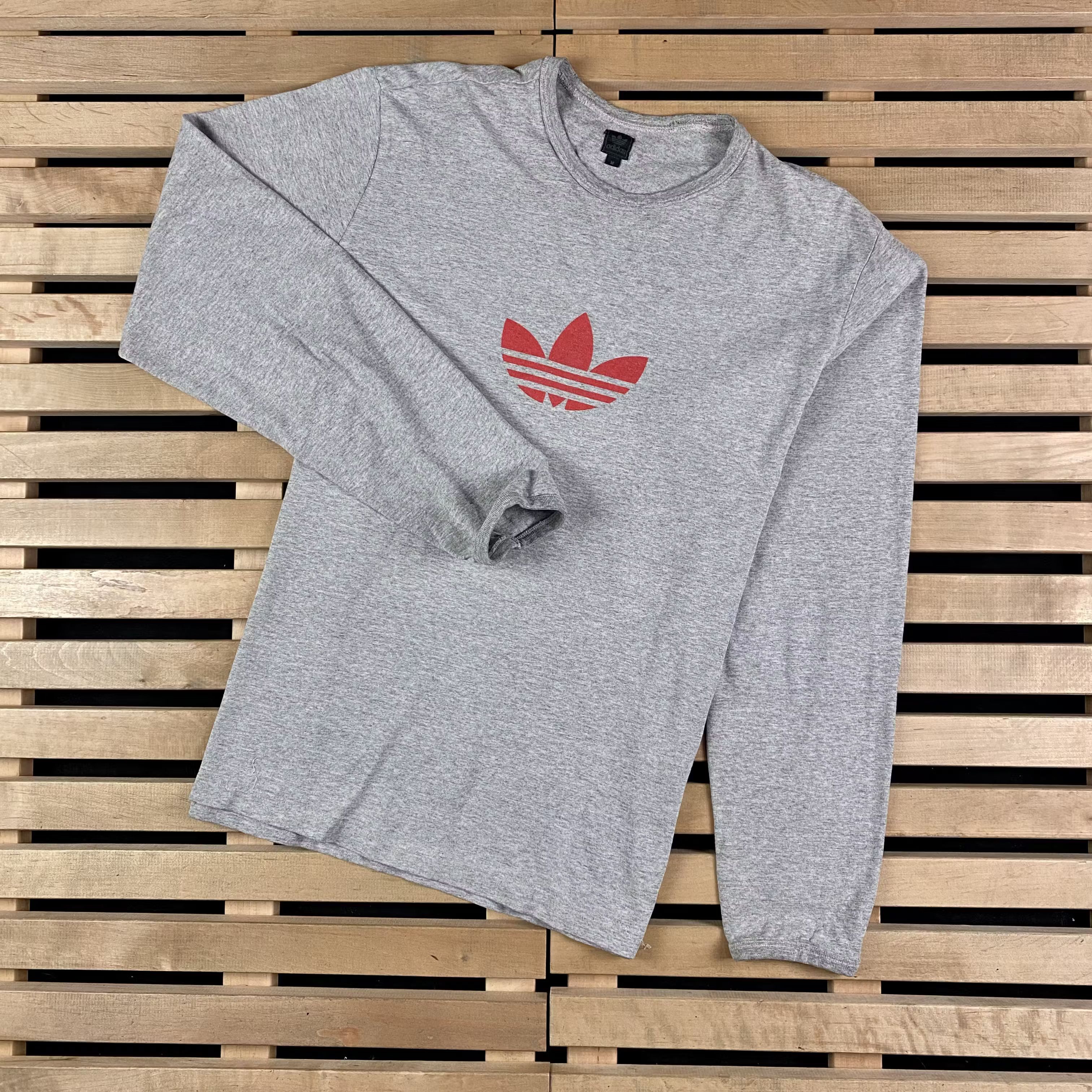 Adidas × Vintage Mens T-Shirt Long Sleeve Adidas Big Logo Vintage Size M Size US M / EU 48-50 / 2 - 1 Thumbnail