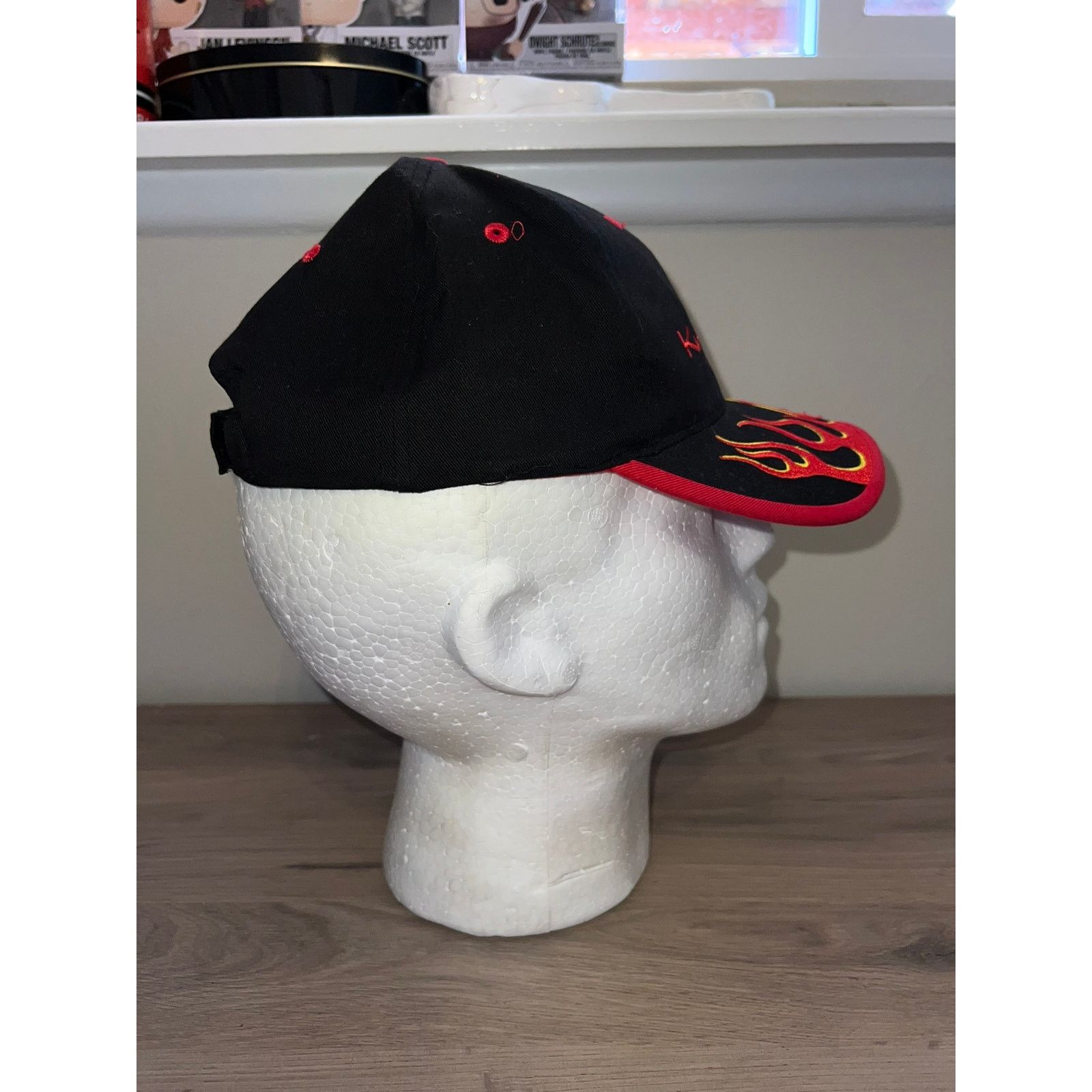 Vintage Krystal Hat Flaming Black Red Headwear Cap OS Size ONE SIZE - 6 Thumbnail