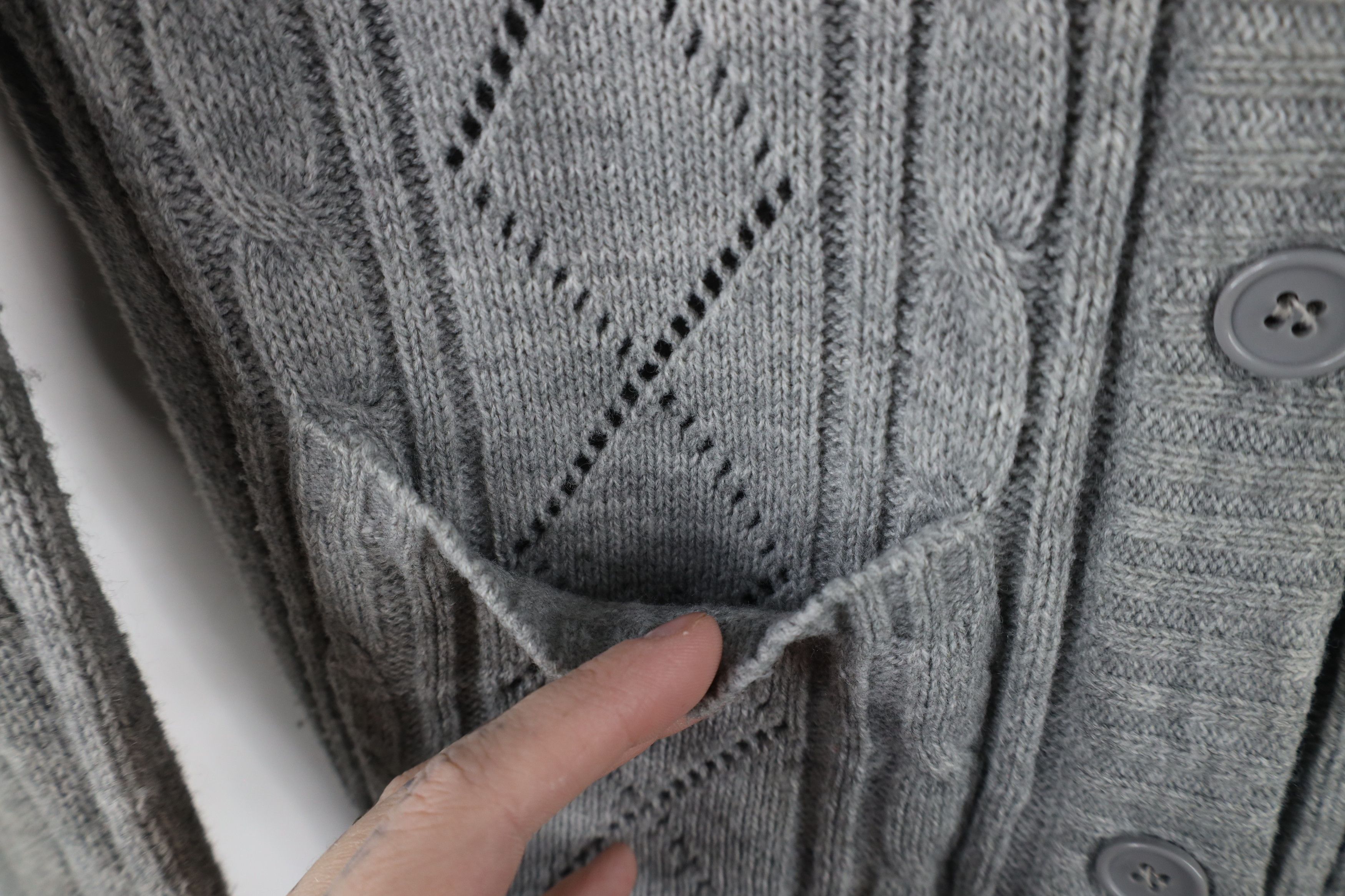 Vintage Vintage 70s Streetwear Cable Knit Cardigan Sweater Gray Size M / US 6-8 / IT 42-44 - 7 Thumbnail