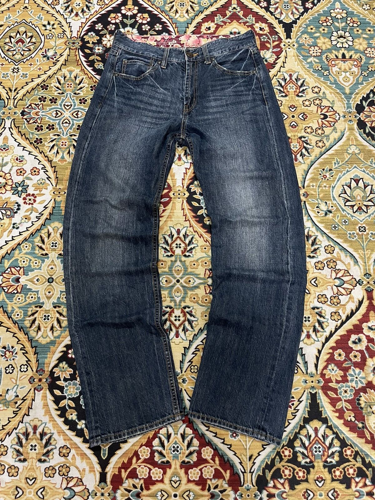 Japanese Brand Japanese Koi Style Sukajan Distressed Denim Jeans Size US 30 / EU 46 - 6 Thumbnail