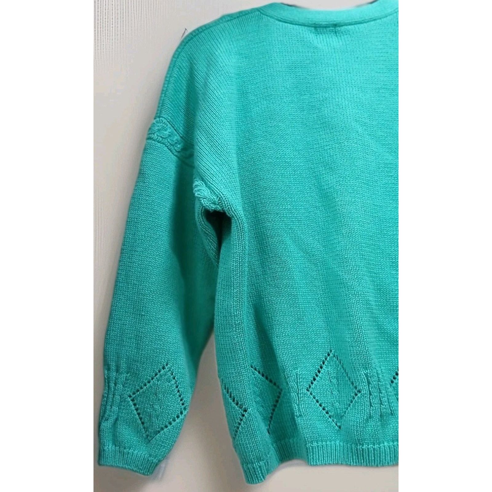Gap Vintage GAP Teal Cardigan M Chunky Knit Grandma 90s Y2K Size M / US 6-8 / IT 42-44 - 6 Thumbnail