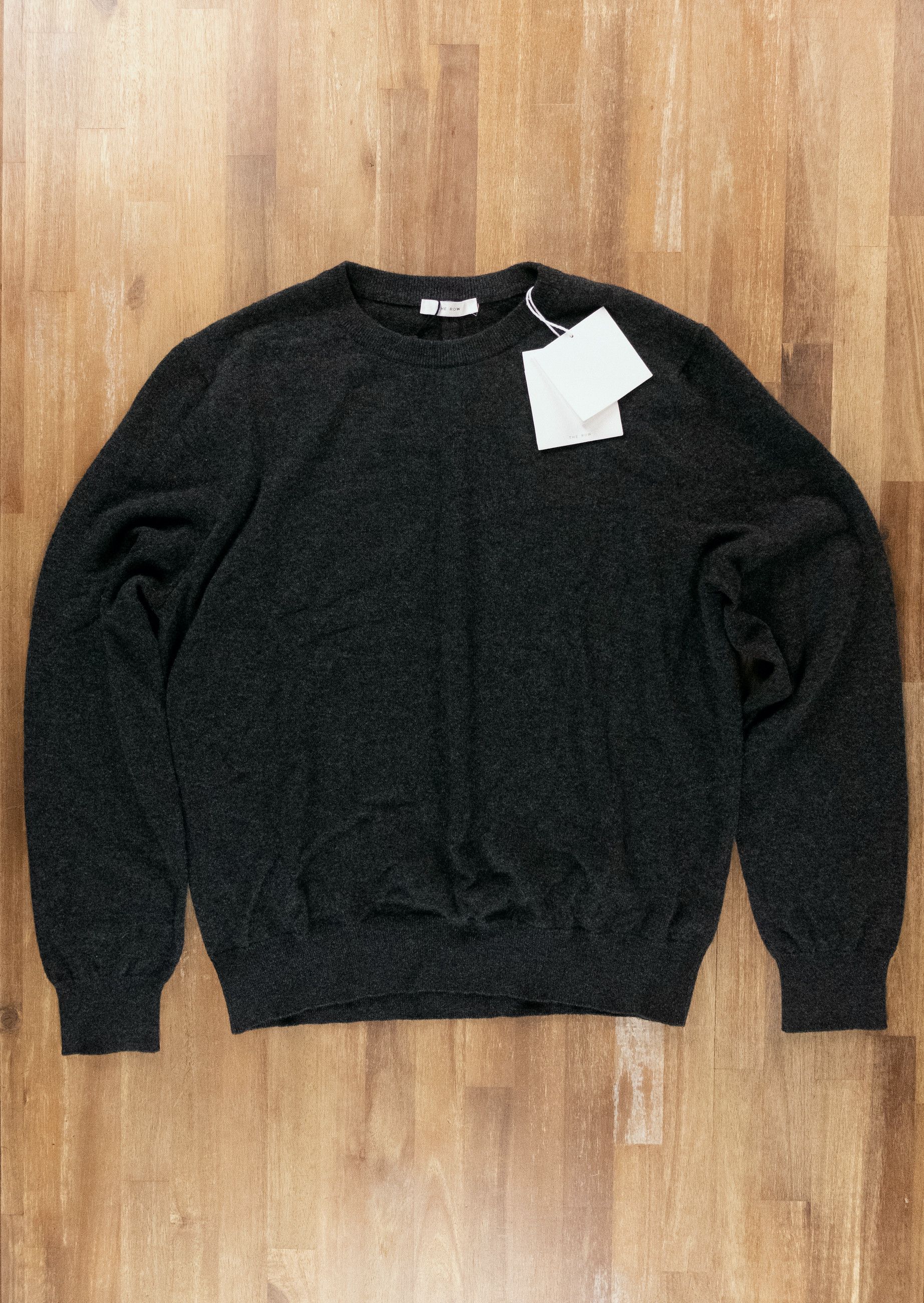 The Row THE ROW Benji dark gray cashmere crewneck sweater XL q Size US XL / EU 56 / 4 - 4 Thumbnail