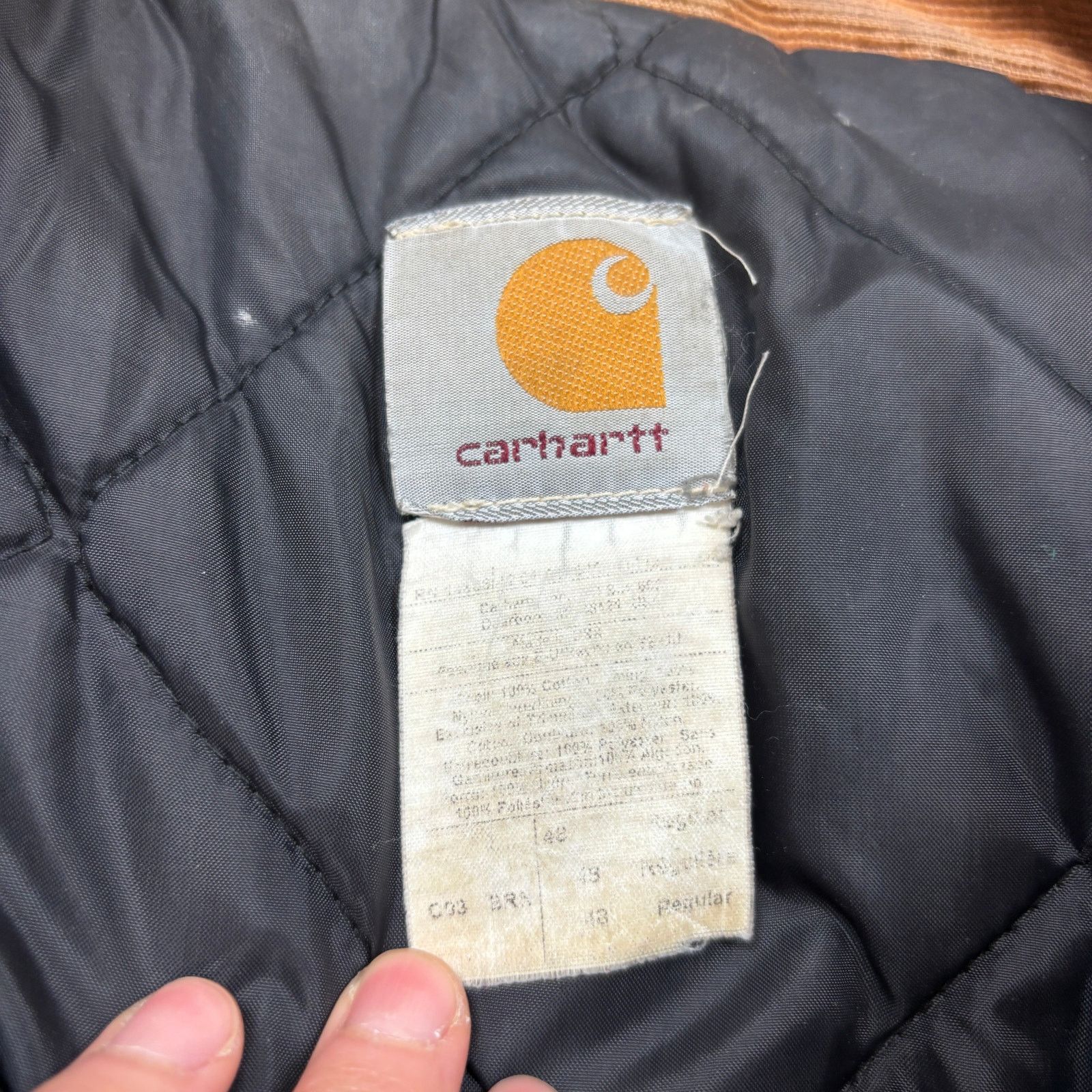 Carhartt × Vintage VTG Carhartt C03 BRN Quilt Lined Duck Canvas Chore Jacket 48 Size US XL / EU 56 / 4 - 4 Thumbnail