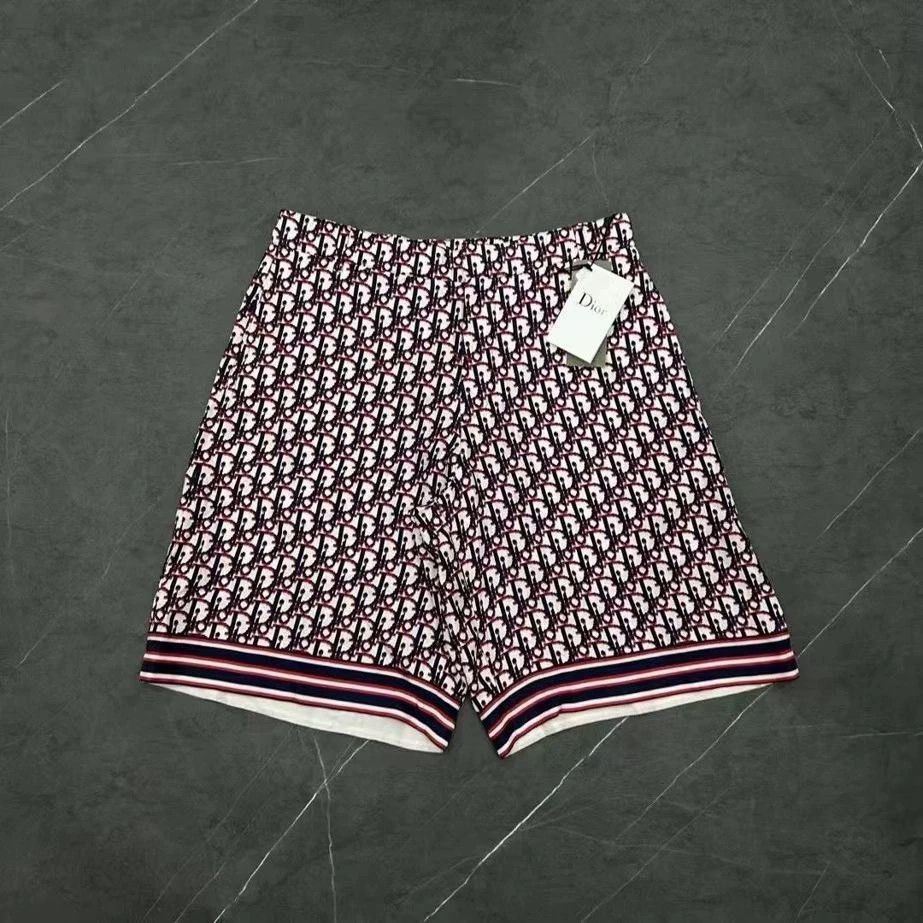 Dior Dior Logo Print Silk Shorts - dmc Size US 38 / EU 54 - 1 Thumbnail