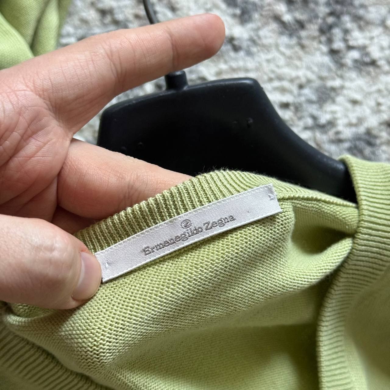 Ermenegildo Zegna Ermenegildo Zegna Cotton V-Neck Light Green Sweater Size US XXL / EU 58 / 5 - 4 Thumbnail