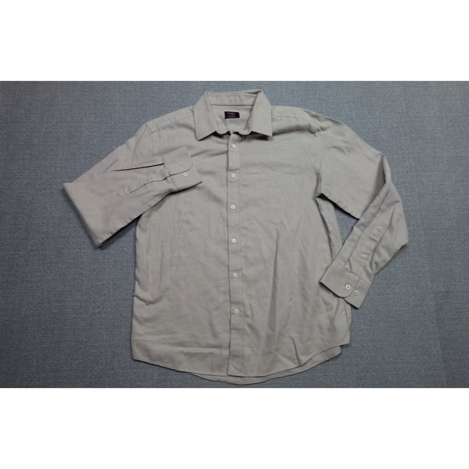 UNTUCKit UNTUCKit Dress Shirt Mens Large Beige Solid Long Sleeve Button Up Wrinkle Free Non-Iron Regular Fit Size 42R - 3 Thumbnail