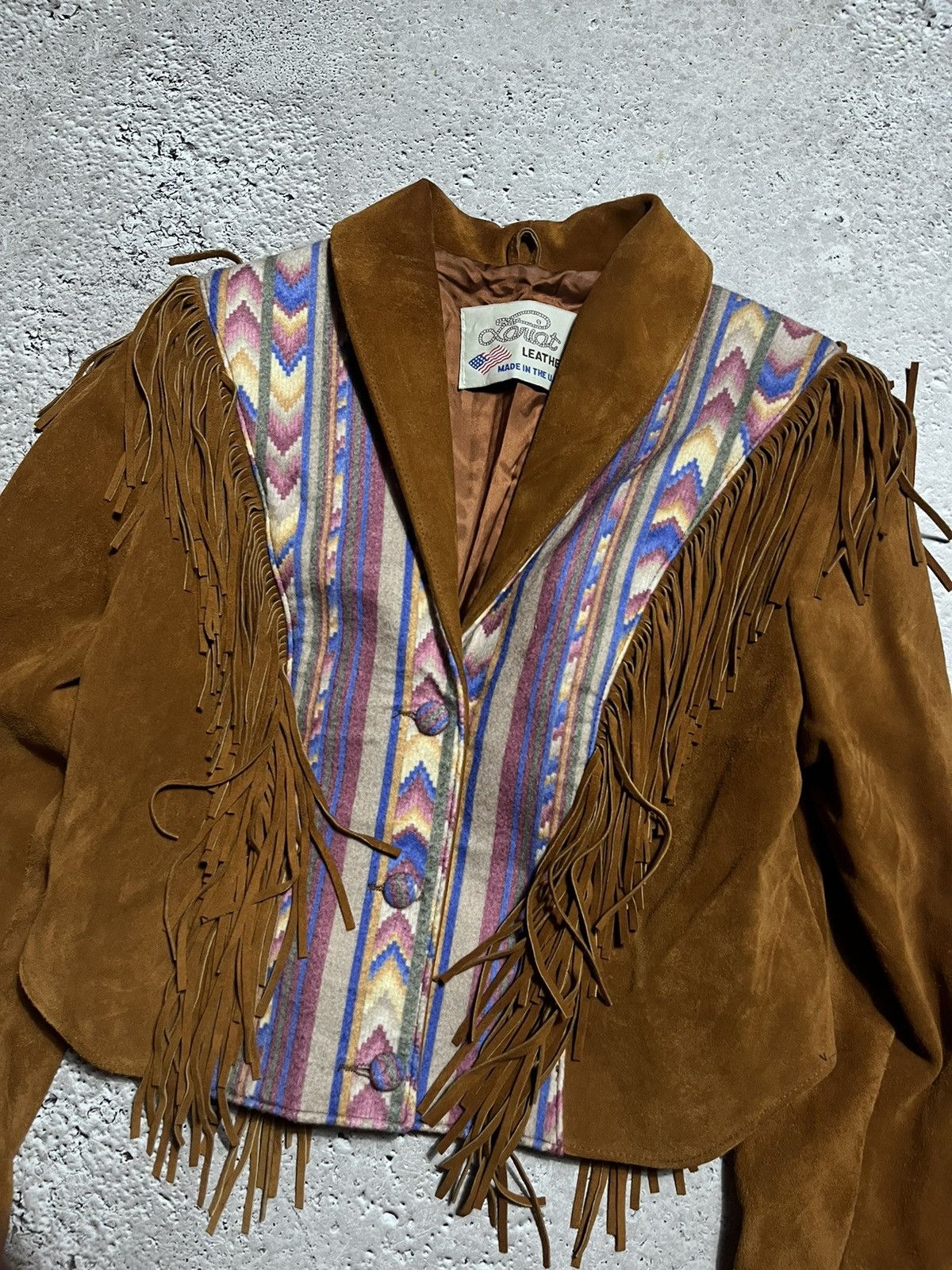Cowboy Equipment Vintage Woman’s Made USA Lariat Leather Western Jacket Size M / US 6-8 / IT 42-44 - 6 Thumbnail