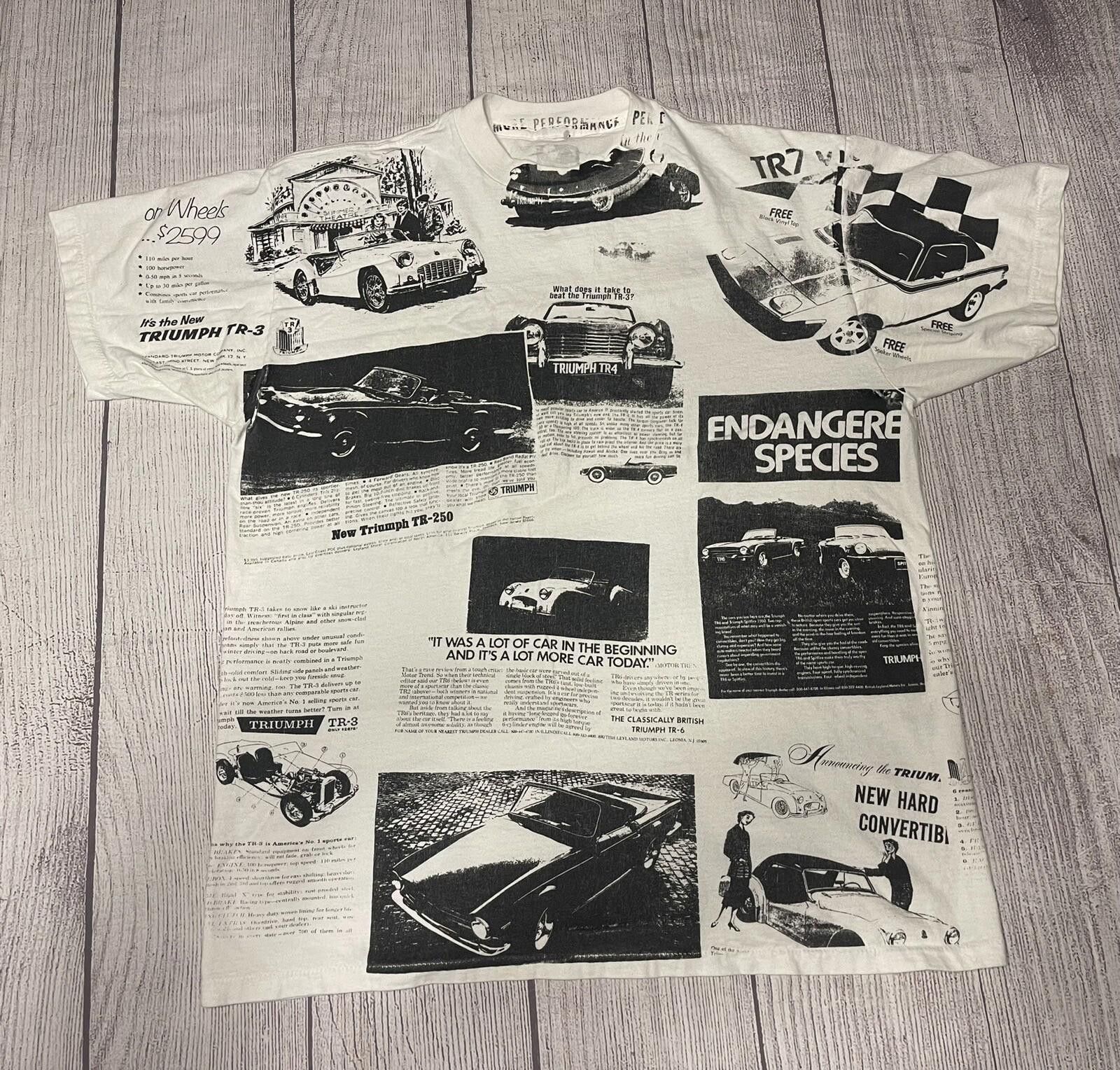 Vintage Vintage Single Stitch T Shirt Classic Car Triumph AOP 2XL Size US L / EU 52-54 / 3 - 1 Thumbnail