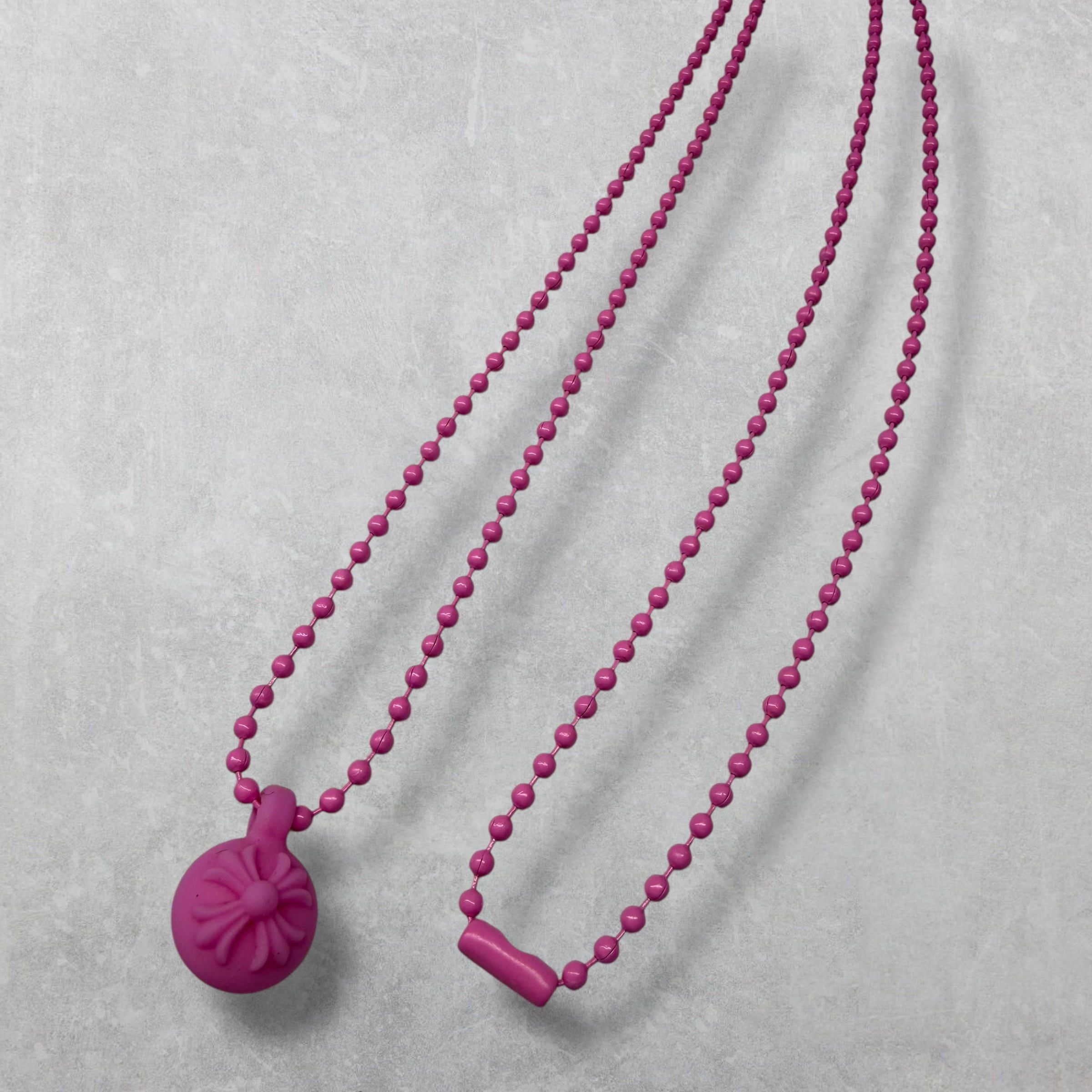 Chrome Hearts Chrome Hearts Silichrome Cross Ball Charm Necklace Pink Size ONE SIZE - 1 Thumbnail