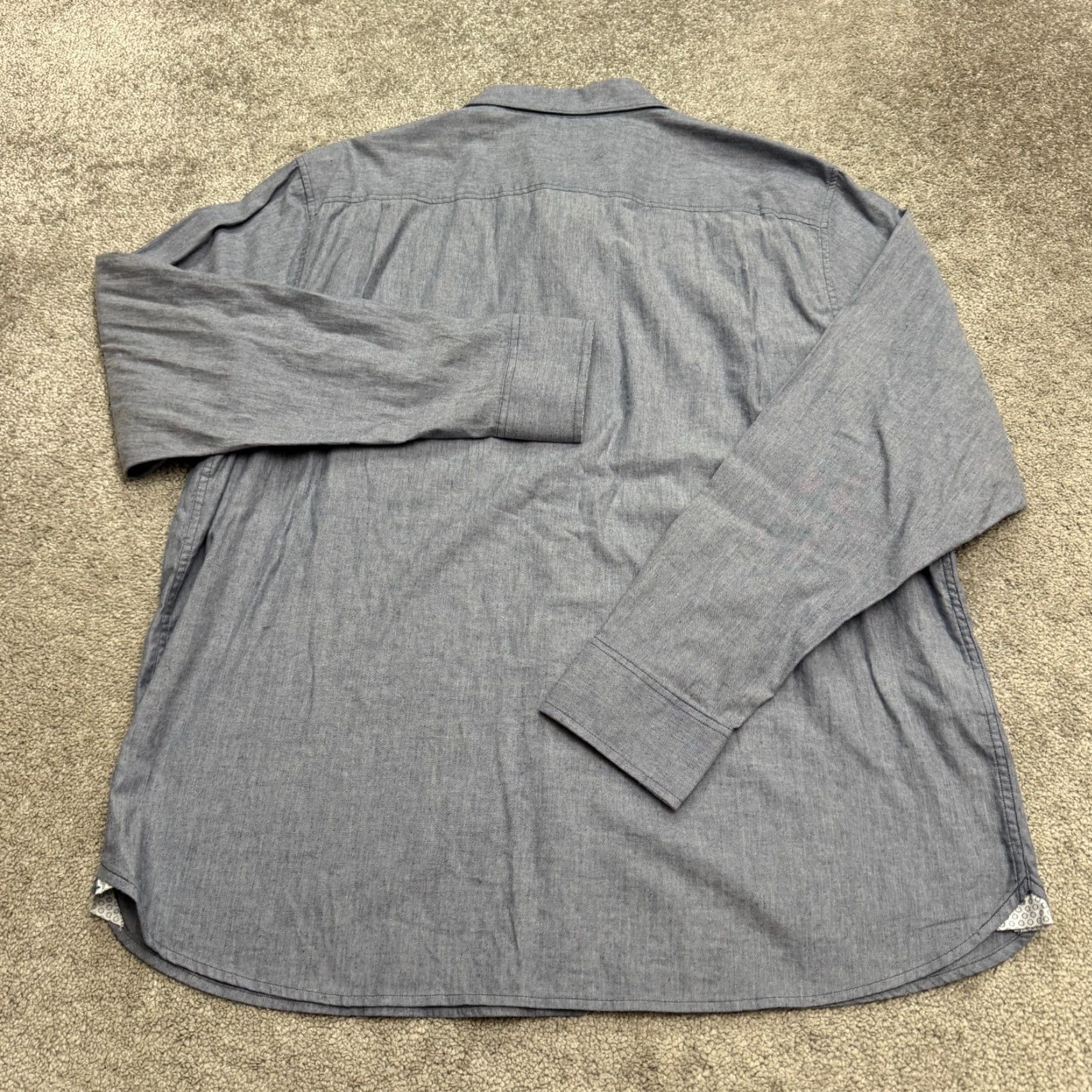 Tommy Bahama Tommy Bahama Button-Down Shirt Mens XL Blue Herringbone Cotton Classic Denim Size US XL / EU 56 / 4 - 2 Thumbnail