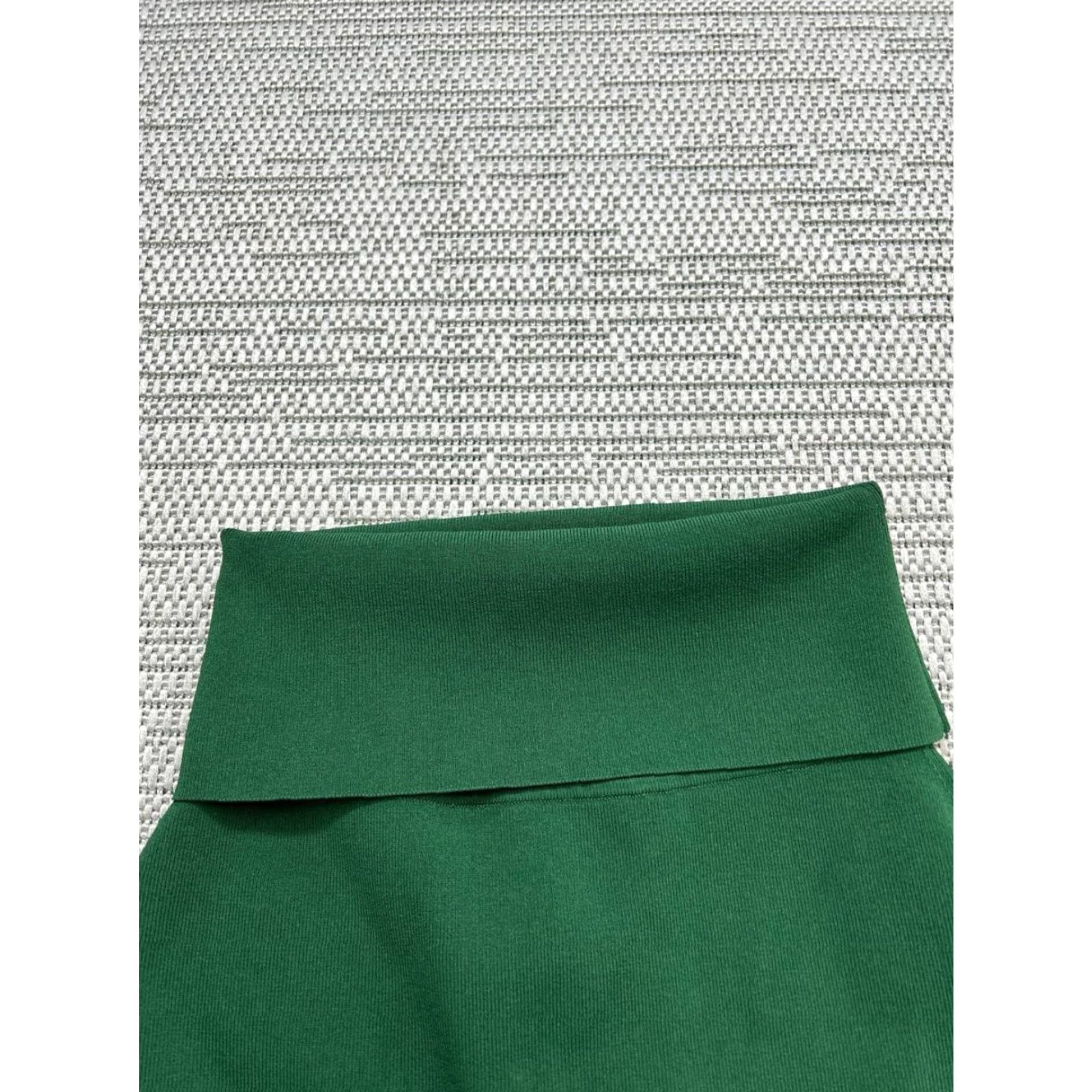 M.M.LaFleur MM.LaFleur Skirt Womens XS Green Knit Short Straight & Pencil Skirt, High Rise, Solid, Viscose, Spring Summer Fall, Business Size 26" / US 2 / IT 38 - 2 Thumbnail