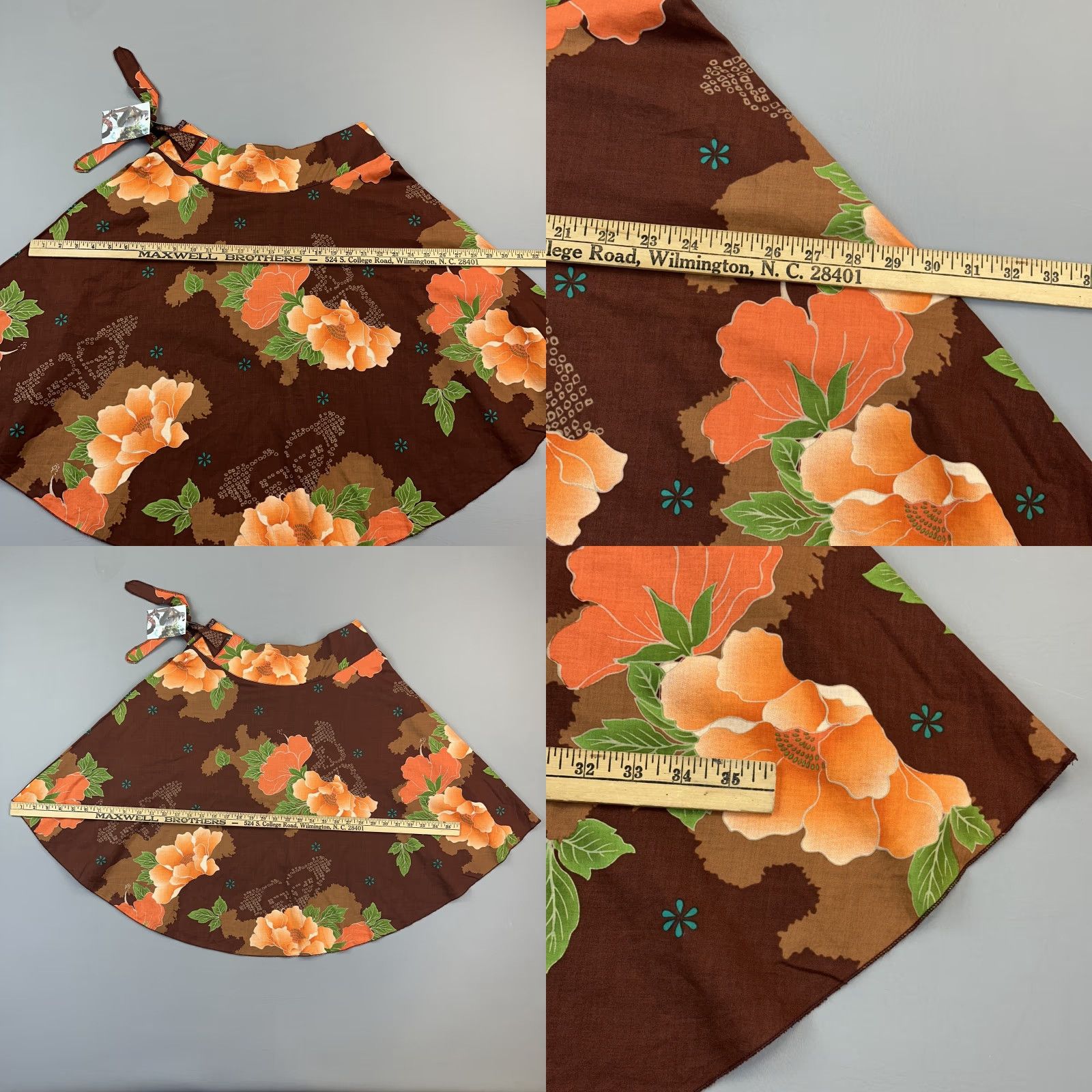Vintage Roxy Skirt Women's 3 Brown Floral Kona Coast Boho Beach Festival Y2K Deadstock Size 26" / US 2 / IT 38 - 9 Thumbnail