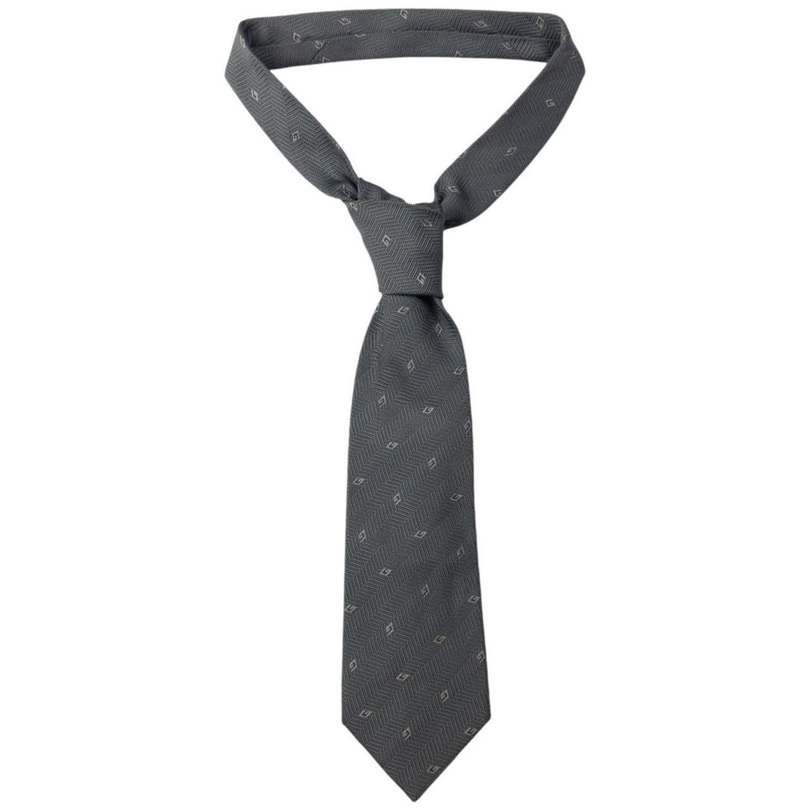 Gucci Vintage Gucci Monogram Zigzag Silk Tie Size ONE SIZE - 1 Thumbnail