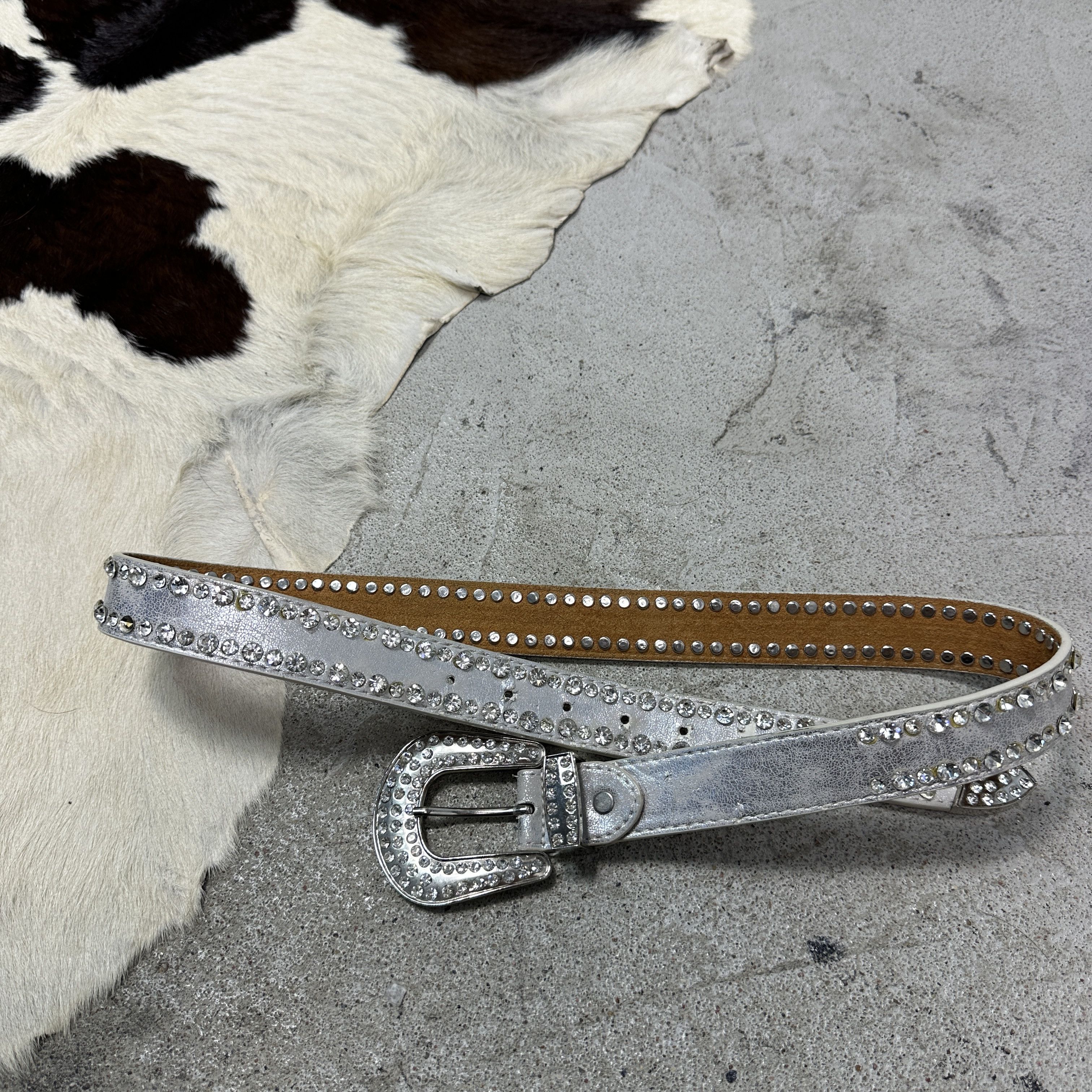 Vintage Vintage Avant Garde Rhinestones Silver Belt 00s Size ONE SIZE - 2 Thumbnail