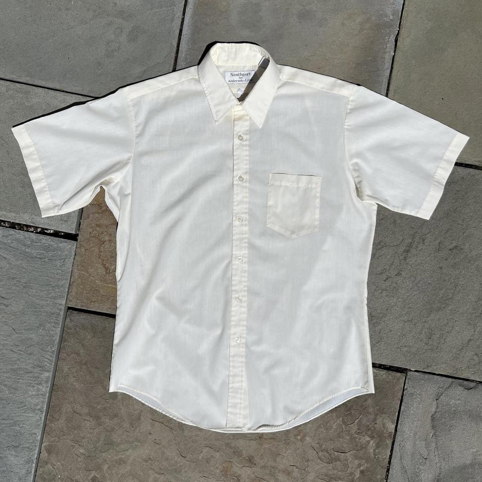 Vintage Vintage 80s Pale Yellow Short Sleeve Button Down Shirt Size US L / EU 52-54 / 3 - 1 Thumbnail