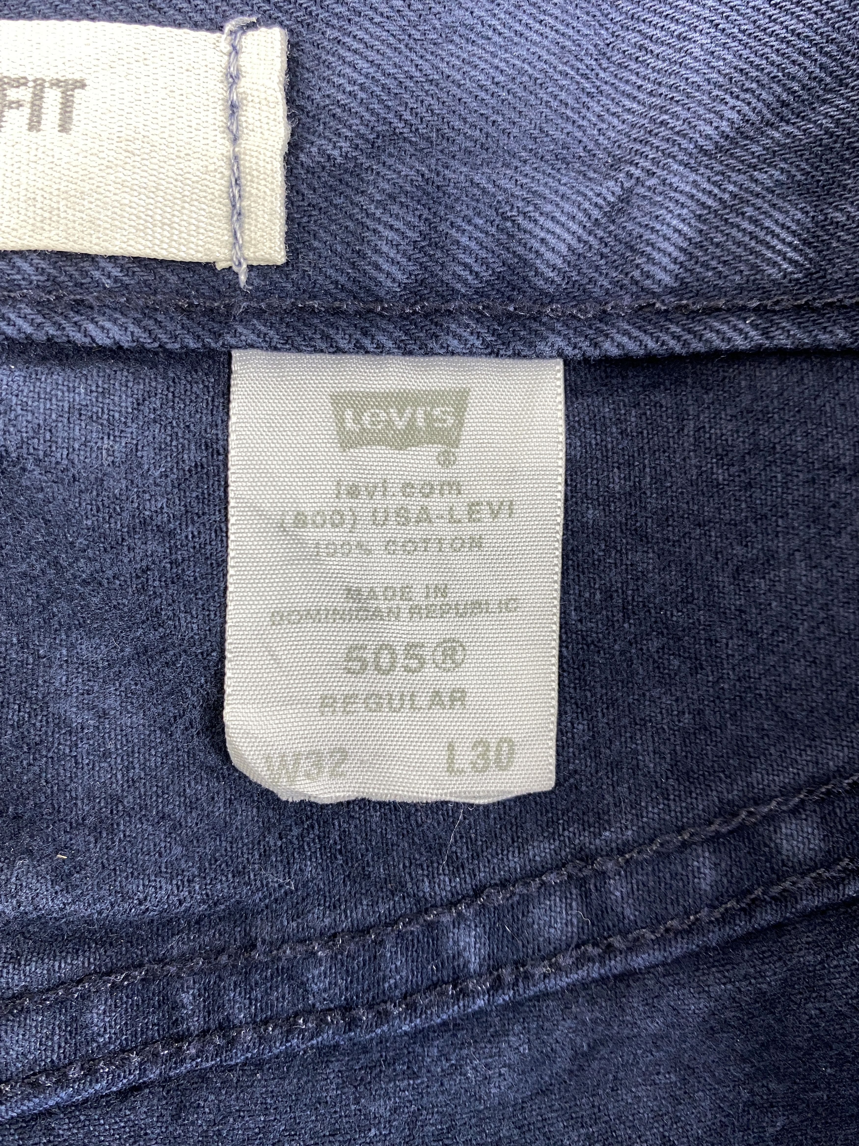 Levi's Vintage Levis 505 Regular Fit Jeans NavyFaded Indigo 31x29.6 Size US 31 - 10 Thumbnail