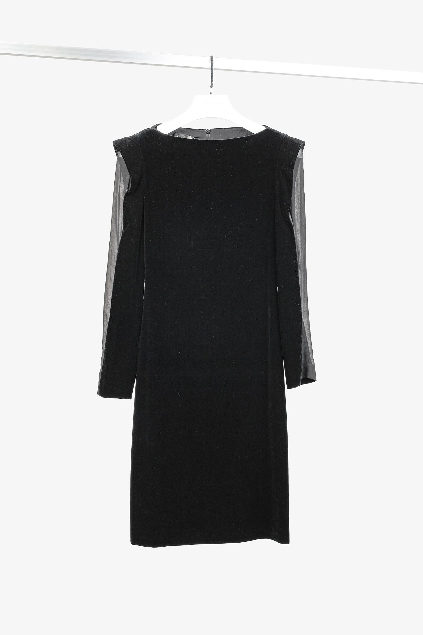 Jean Paul Gaultier Jean Paul Gaultier Black Velvet Sheer-Sleeve Midi Dress Size M / US 6-8 / IT 42-44 - 1 Thumbnail