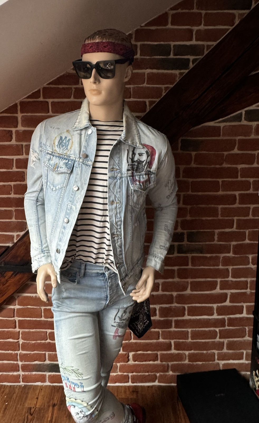 Amiri Amiri Zig Zag denim jacket Size US L / EU 52-54 / 3 - 2 Thumbnail
