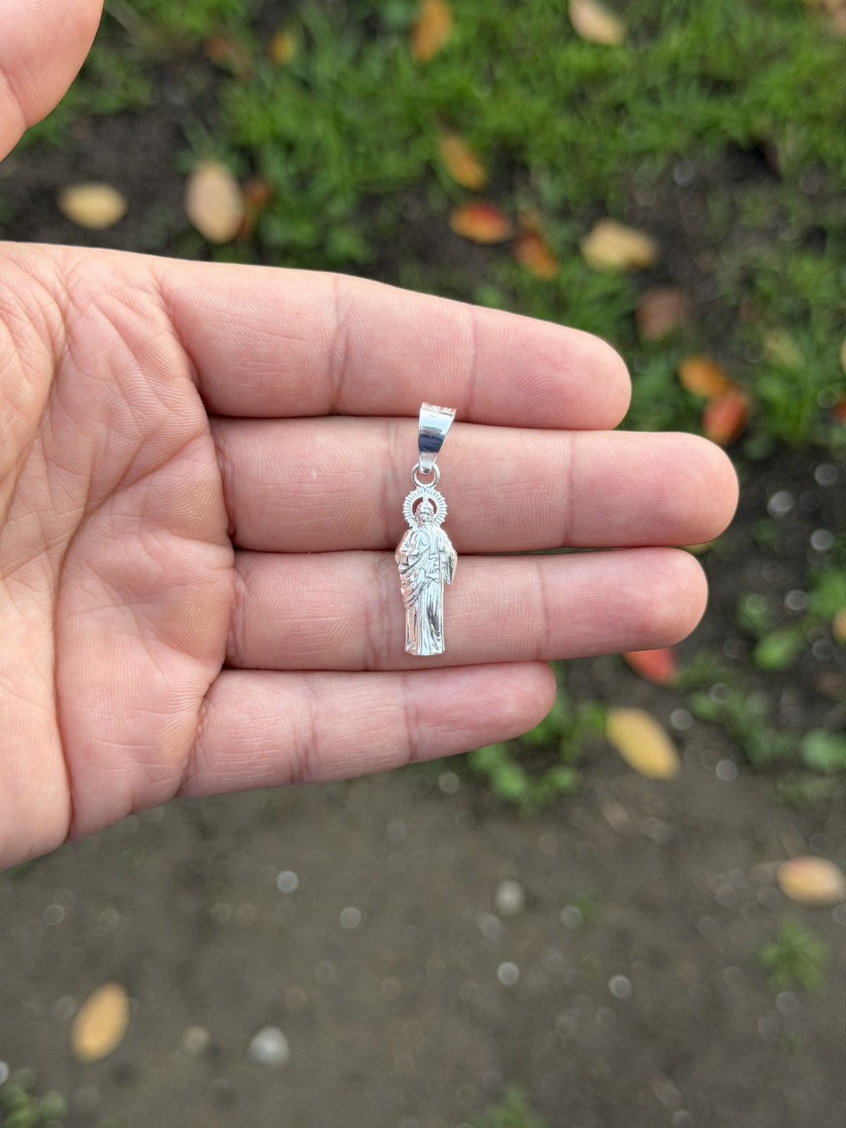 Sterling Silver San Judas micro silver pendant Size ONE SIZE - 1 Thumbnail