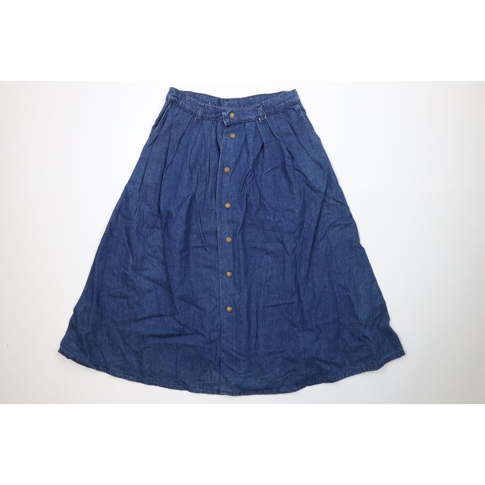 Vintage Deadstock Vintage 70s Streetwear Country Denim Skirt Size 36" / US 14 / IT 50 - 1 Thumbnail