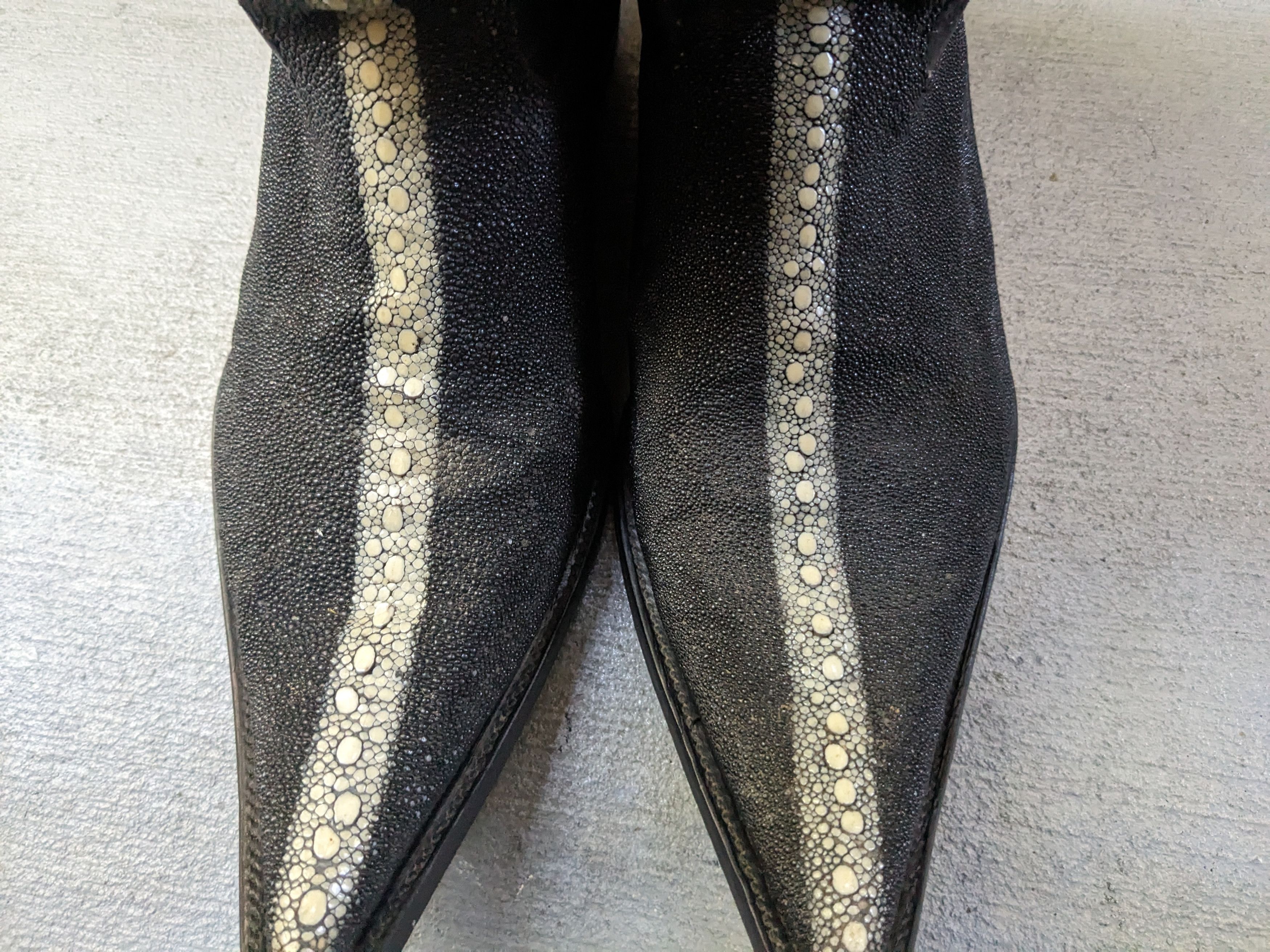 Vintage Black Stingray Cowboy Boots Leather 9.5 Botas Mexico Size US 9.5 / EU 42-43 - 3 Thumbnail