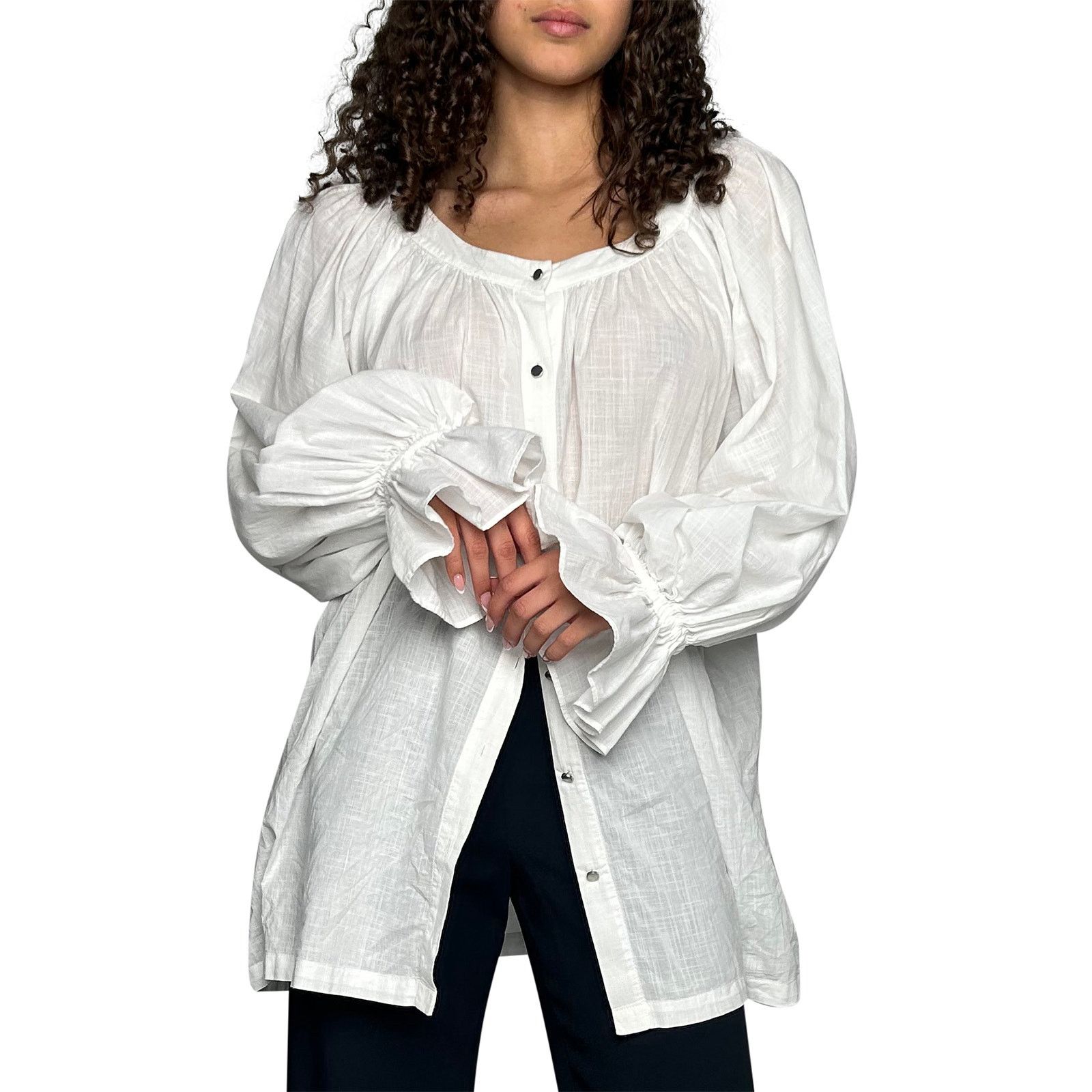 Aje White Button Up Blouse Size M / US 6-8 / IT 42-44 - 4 Thumbnail