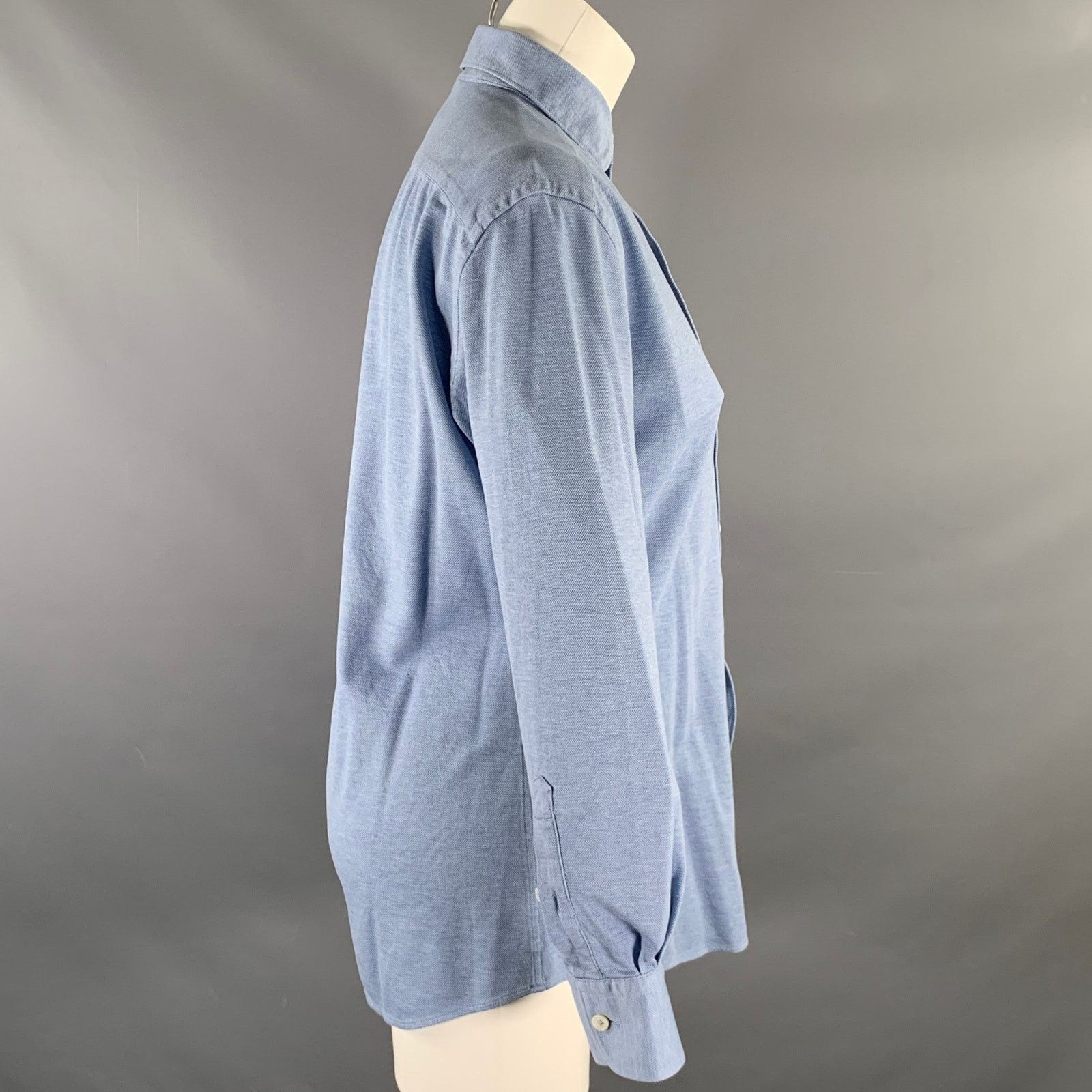 Other ZEGNA Size S Blue Heather Button Down Long Sleeve Shirt Size US S / EU 44-46 / 1 - 2 Thumbnail