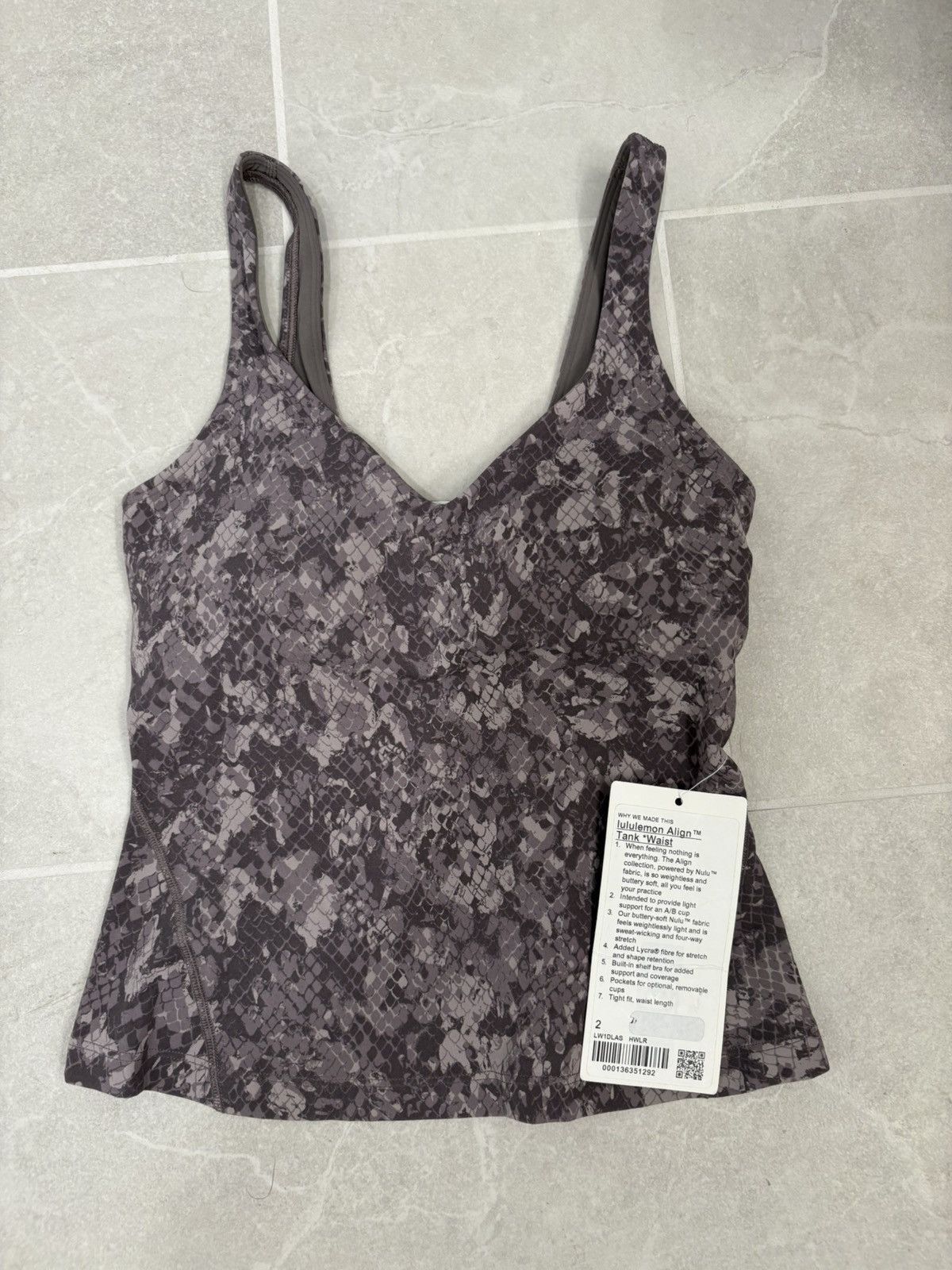 Lululemon Lululemon Align Tank Waist Length Camo Lunar Rock Sz 2 Size XS / US 0-2 / IT 36-38 - 3 Thumbnail