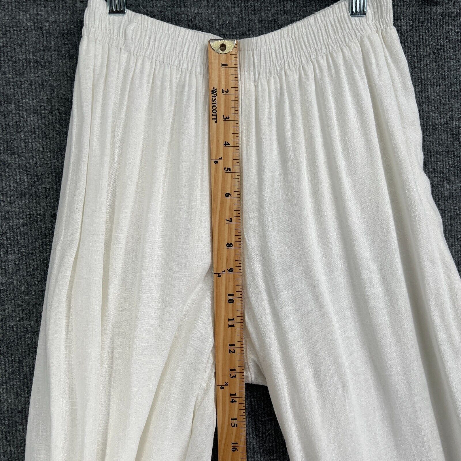 PRINCESS POLLY Princess Polly Linen Blend Wide Leg Pull On Pants White Sz 4 Size 27" / US 4 / IT 40 - 15 Thumbnail