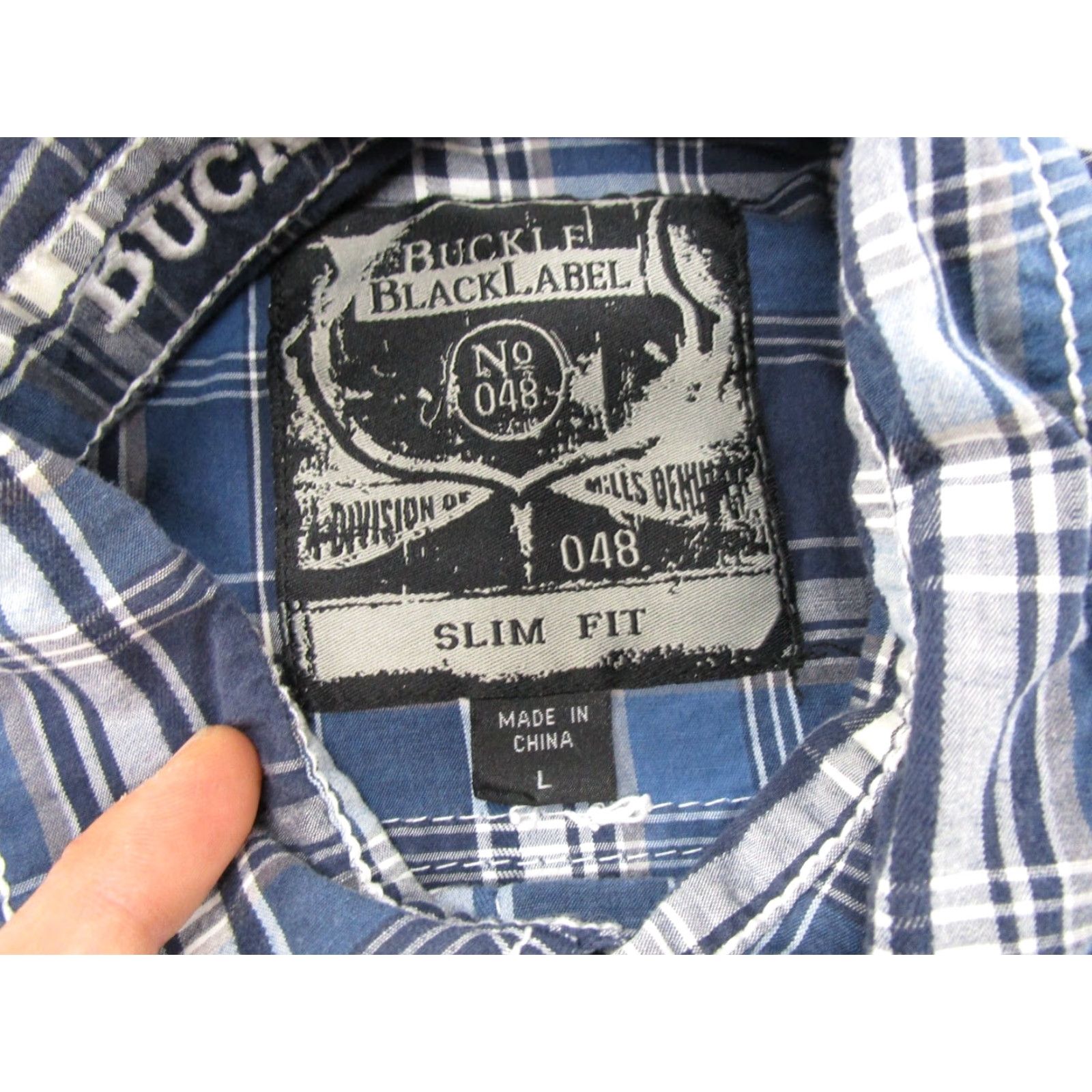 Buckle Black VINTAGE Buckle Black Shirt Mens L Slim Plaid Button-Up Size US L / EU 52-54 / 3 - 2 Thumbnail