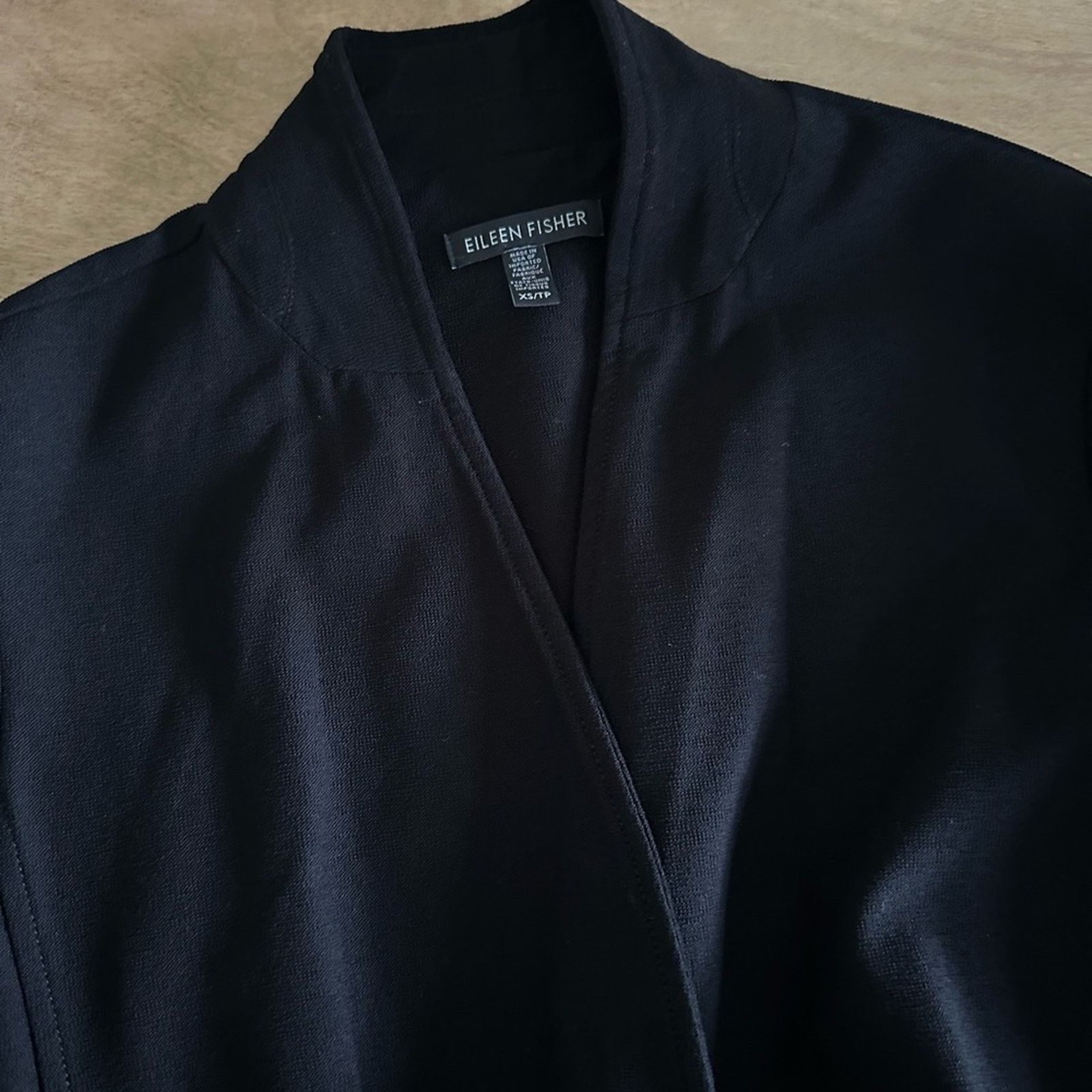Eileen Fisher Eileen Fisher Black Stretch Knit Blazer - XS Size XS / US 0-2 / IT 36-38 - 4 Thumbnail