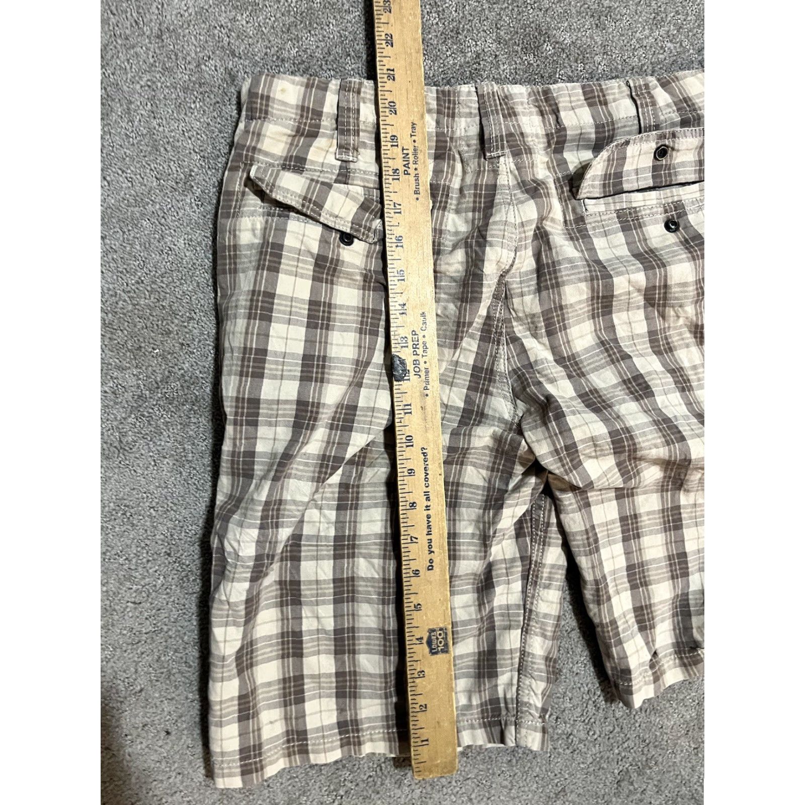 Express VINTAGE Express Mens Shorts Size 30 Cotton Casual Flat Front Zipper Fly Summer Tan Size US 30 / EU 46 - 6 Thumbnail