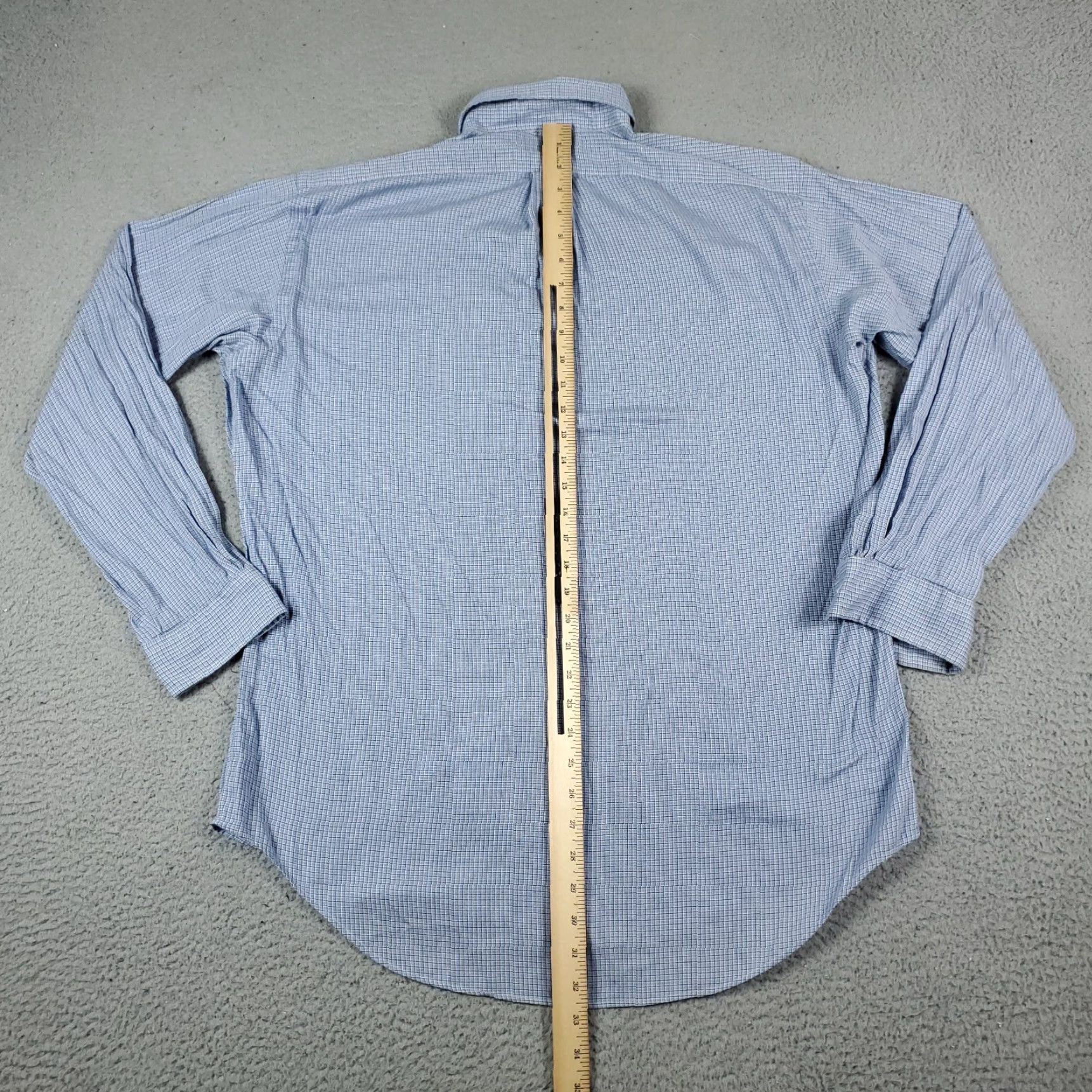Ralph Lauren Ralph Lauren Dress Shirt Mens 15.5 Blue Plaid Button-Down Long Sleeve, Non-Iron, Cotton, Regular Fit, M • Adult Mens Shirt Size 40R - 5 Thumbnail