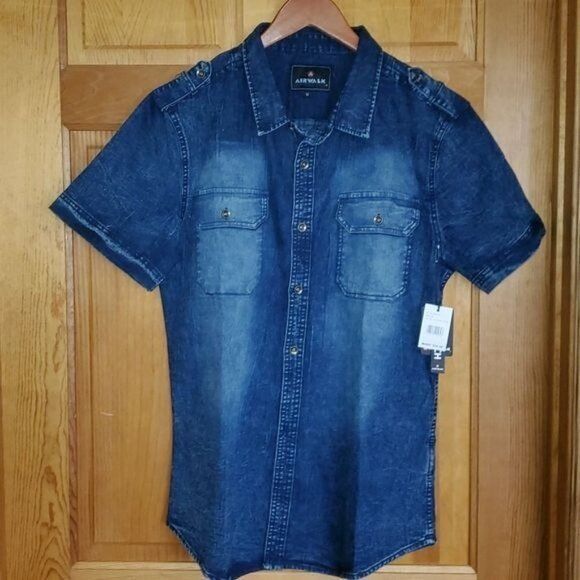 Airwalk Airwalk Stretch Sz. M Cloud Blue Jean Short Sleeve Full Butt Size M / US 6-8 / IT 42-44 - 2 Thumbnail