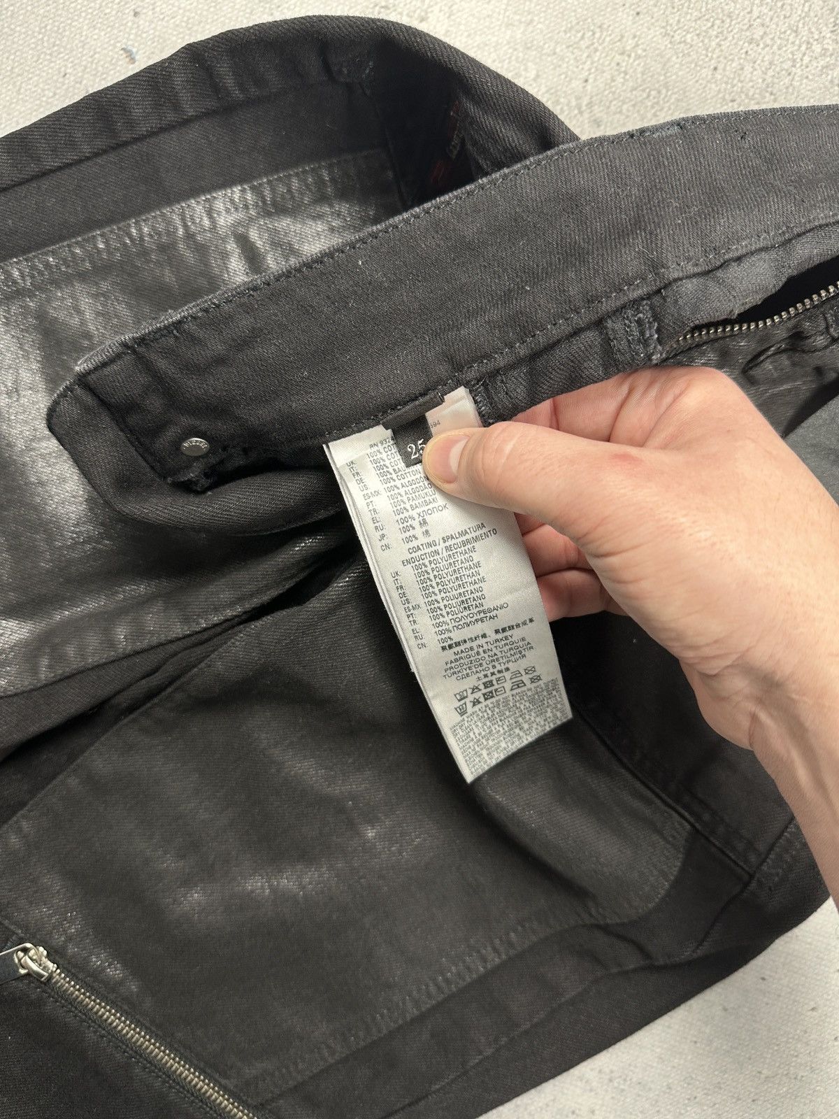 Diesel Diesel Industry Moto Coated Panel Zip Jeans Black Raw Hem Size 27" / US 4 / IT 40 - 12 Thumbnail