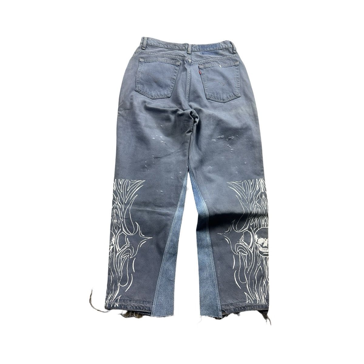 Japanese Brand Baggy Sashiko Skull Denim Midnight Wash 32x30 Size US 36 / EU 52 - 8 Thumbnail