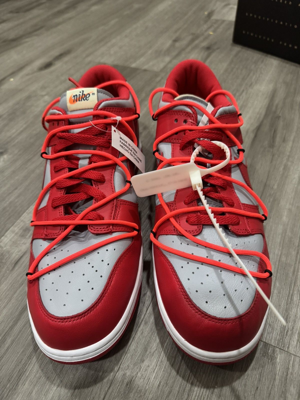 Nike Nike Dunk Offwhite University Red Size US 13 / EU 46 - 3 Thumbnail
