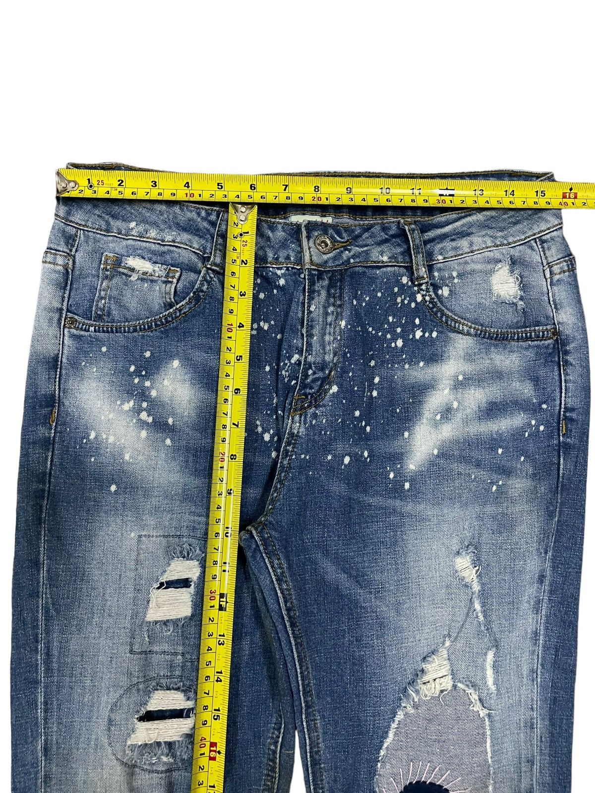 If Six Was Nine Vintage Japanese Denim Paint Splatter Sick Distressed Jeans Size 31" - 12 Thumbnail