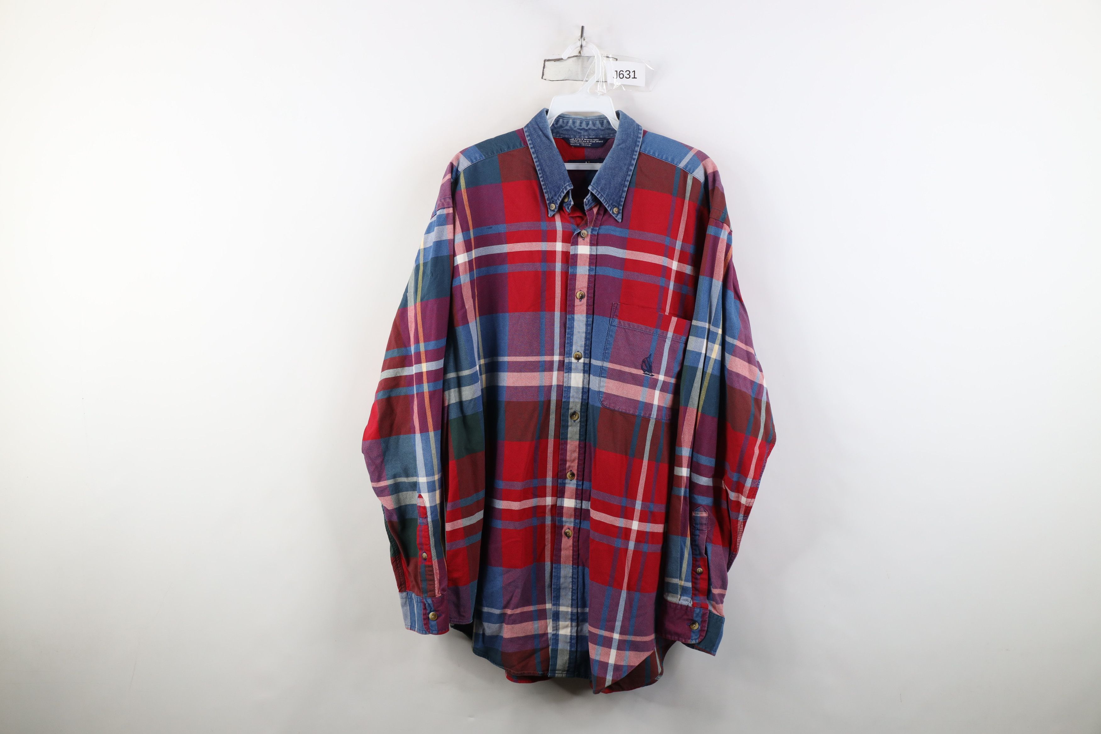 Nautica Vintage 90s Nautica Collar Button Down Shirt Plaid Cotton Size US L / EU 52-54 / 3 - 1 Thumbnail